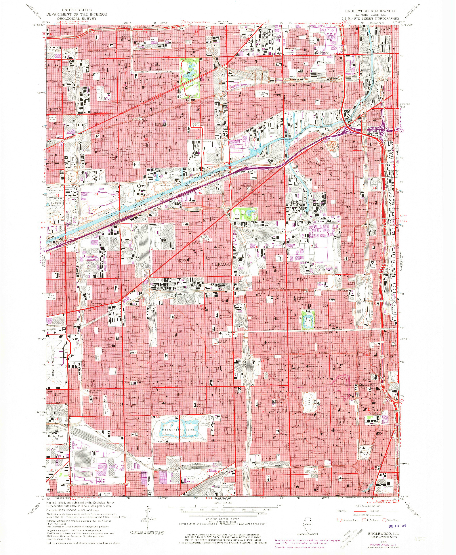 USGS 1:24000-SCALE QUADRANGLE FOR ENGLEWOOD, IL 1963