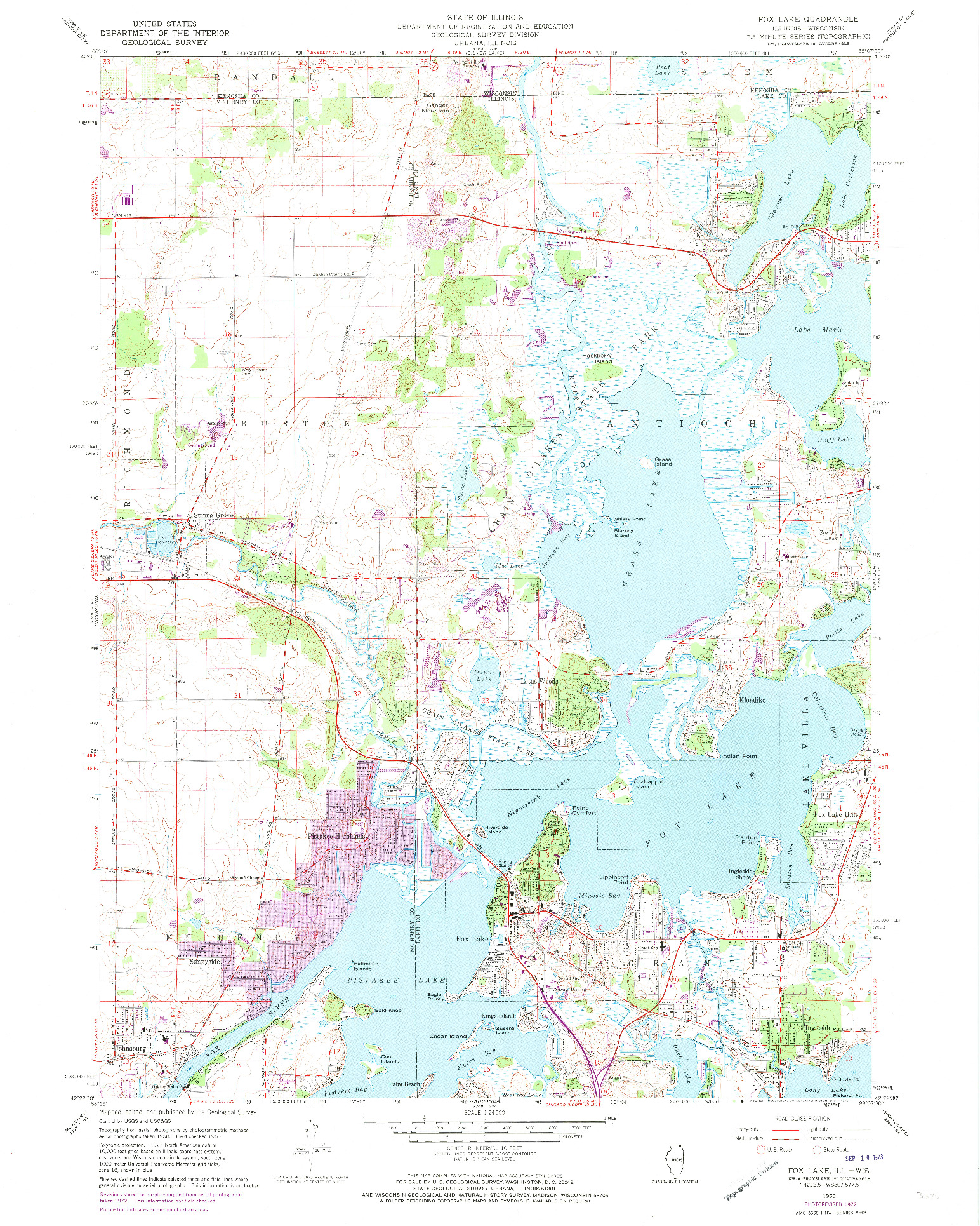 USGS 1:24000-SCALE QUADRANGLE FOR FOX LAKE, IL 1960