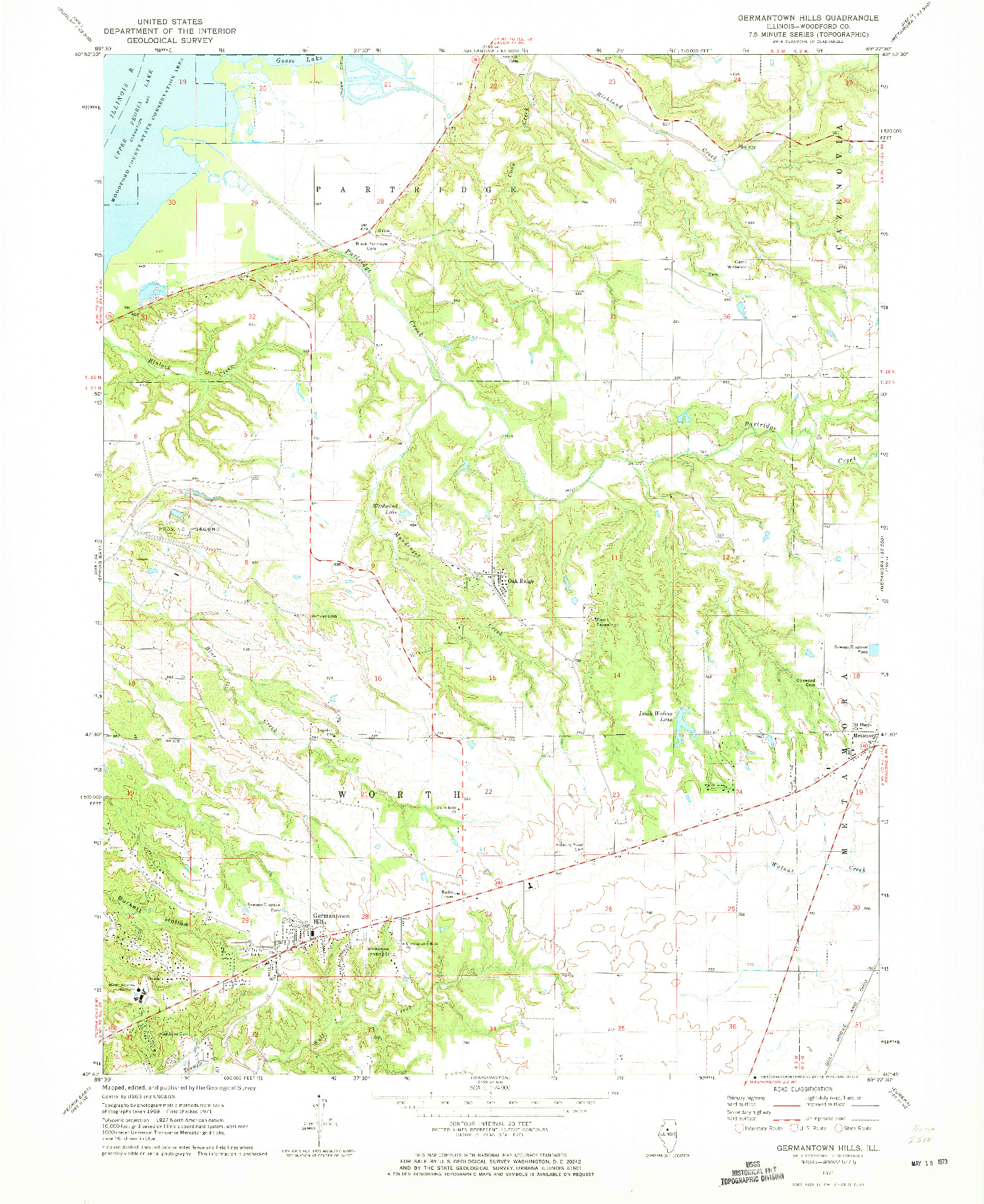 USGS 1:24000-SCALE QUADRANGLE FOR GERMANTOWN HILLS, IL 1971