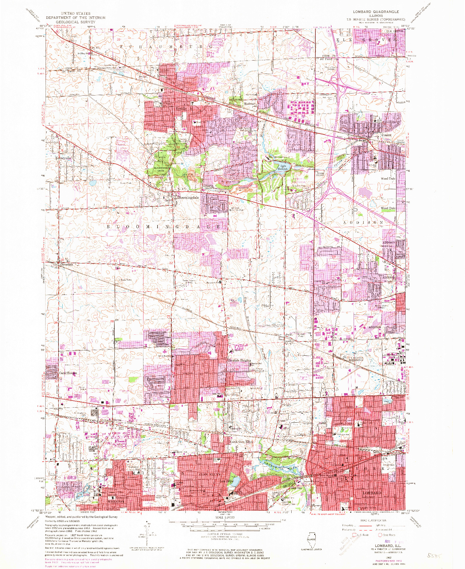 USGS 1:24000-SCALE QUADRANGLE FOR LOMBARD, IL 1962