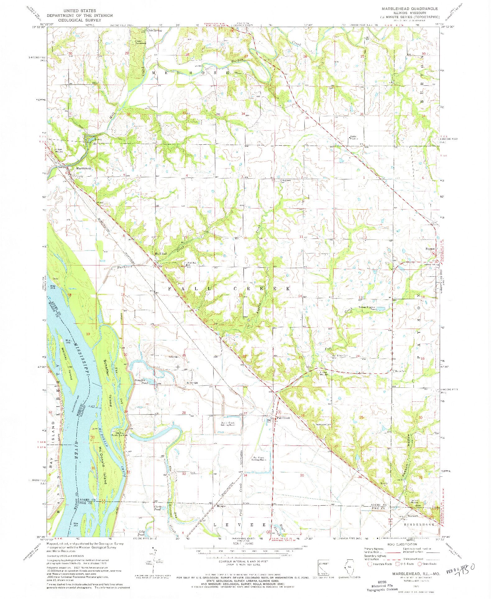 USGS 1:24000-SCALE QUADRANGLE FOR MARBLEHEAD, IL 1971