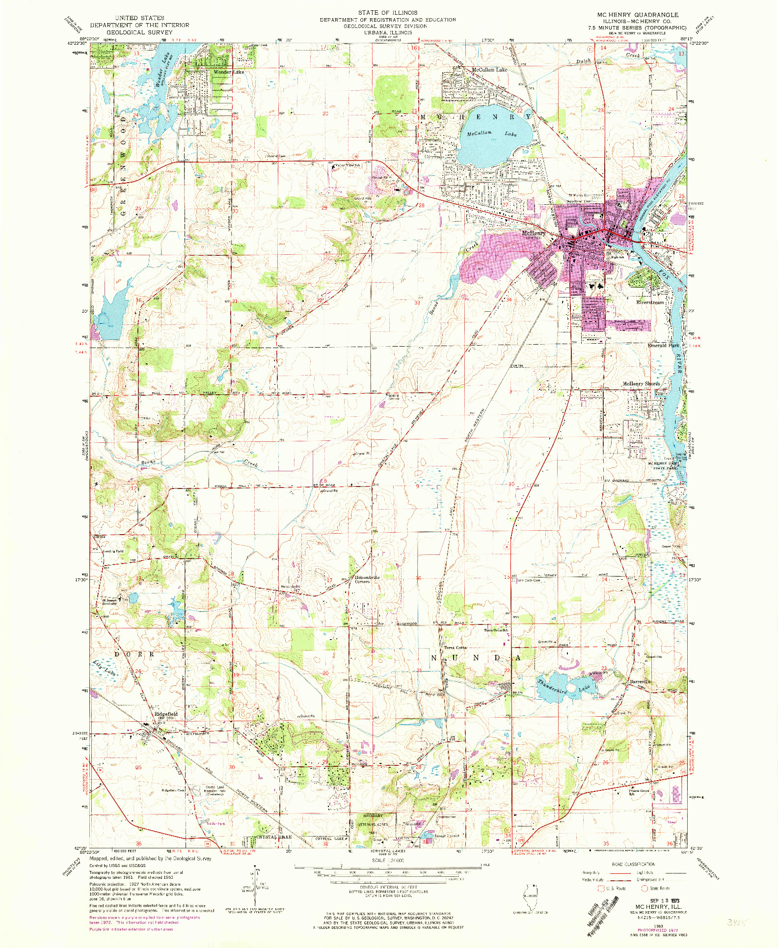 USGS 1:24000-SCALE QUADRANGLE FOR MCHENRY, IL 1963