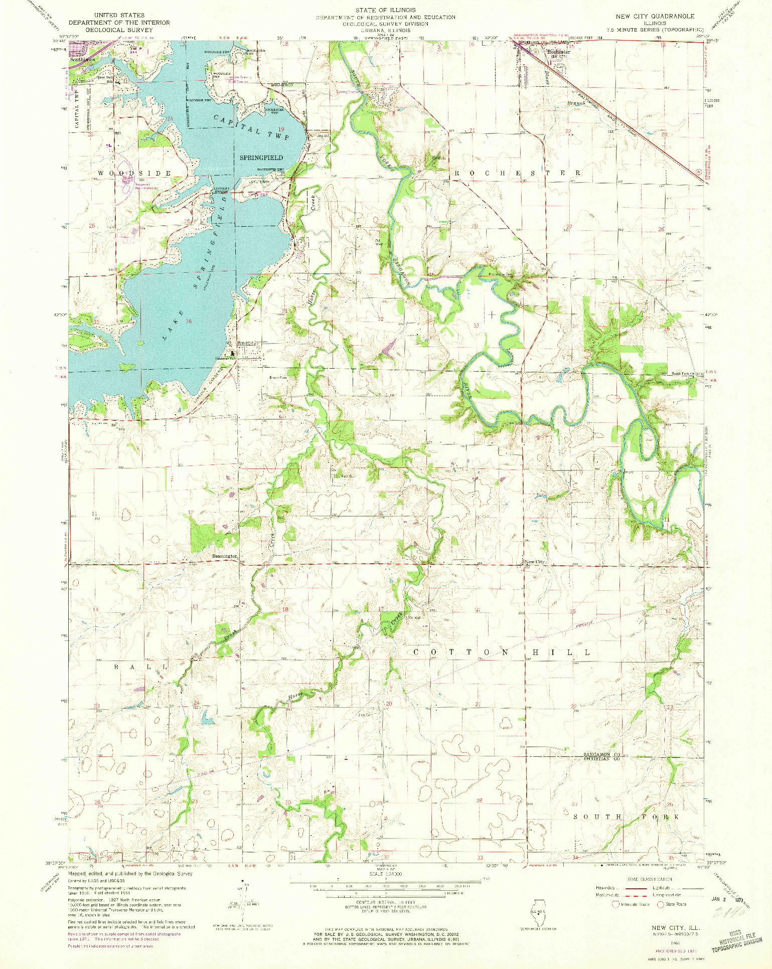 USGS 1:24000-SCALE QUADRANGLE FOR NEW CITY, IL 1961