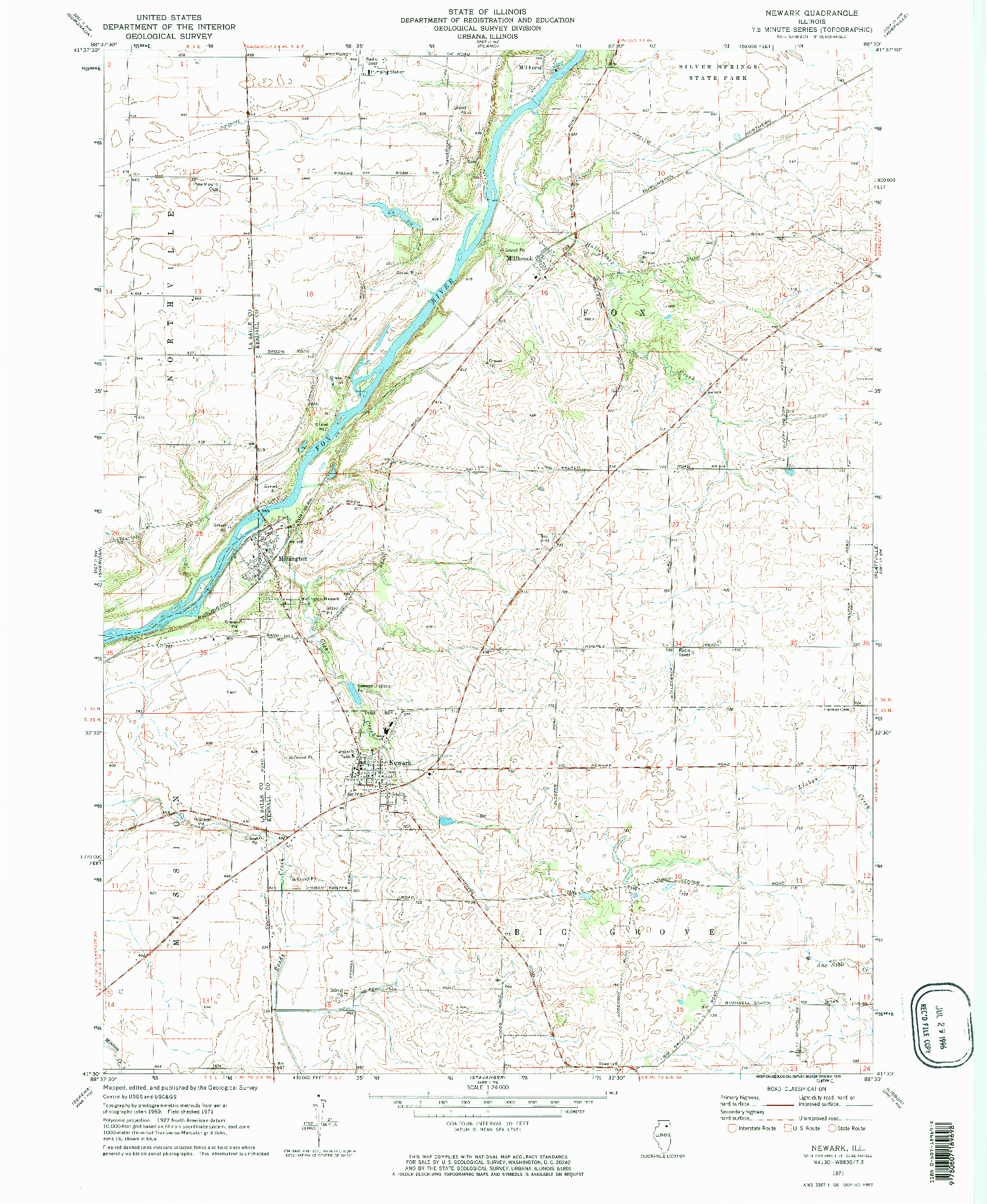 USGS 1:24000-SCALE QUADRANGLE FOR NEWARK, IL 1971