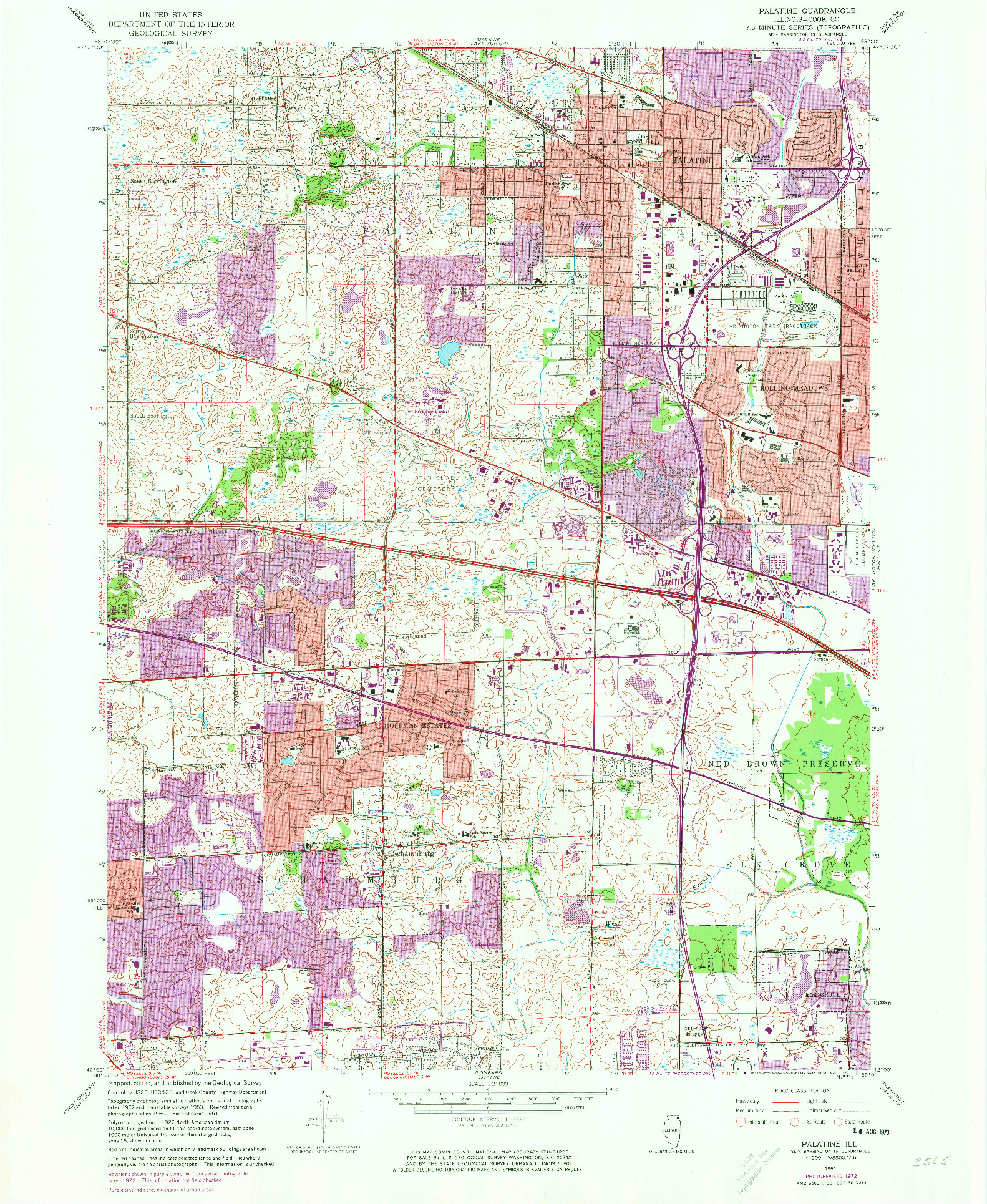 USGS 1:24000-SCALE QUADRANGLE FOR PALATINE, IL 1961