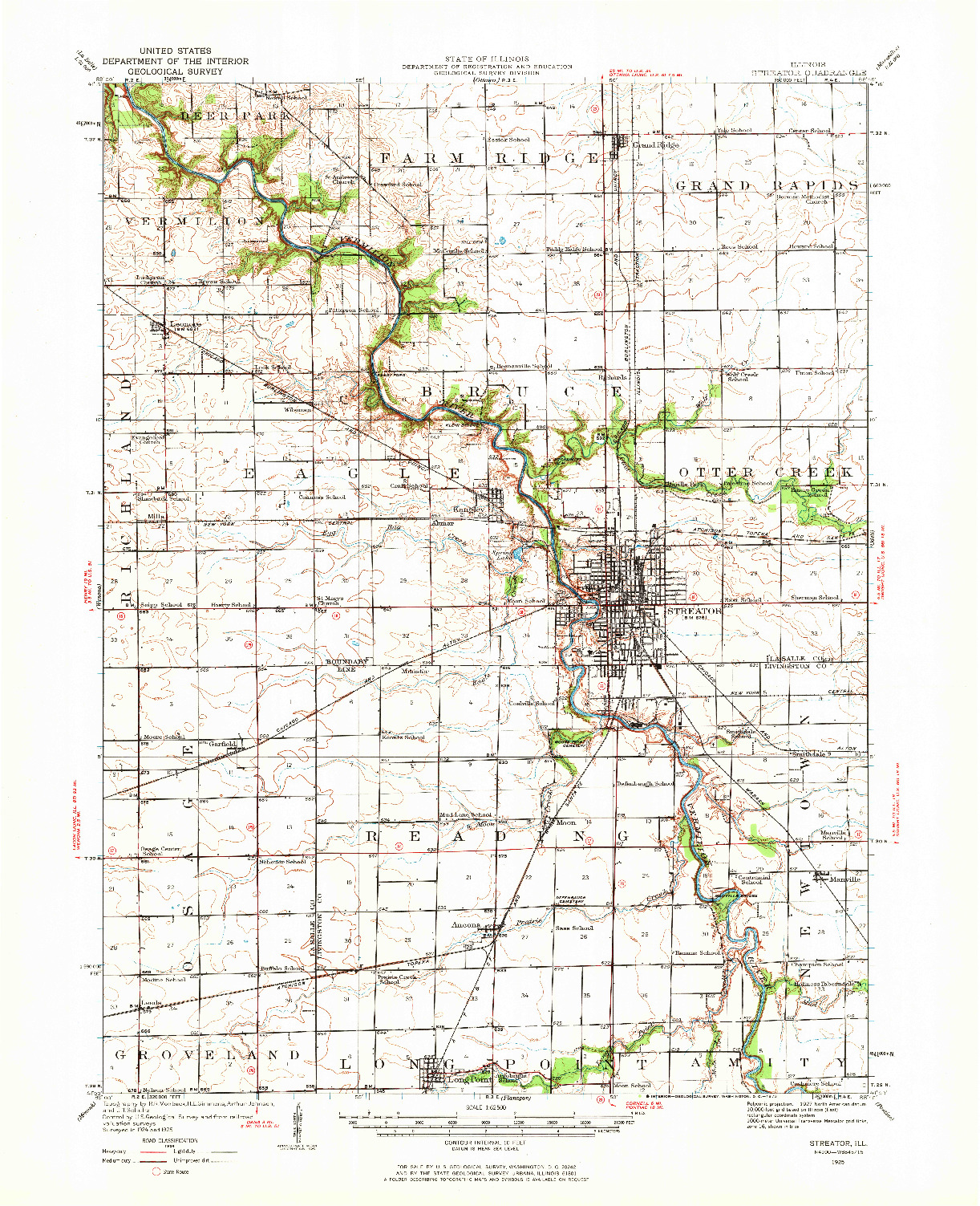 USGS 1:62500-SCALE QUADRANGLE FOR STREATOR, IL 1925