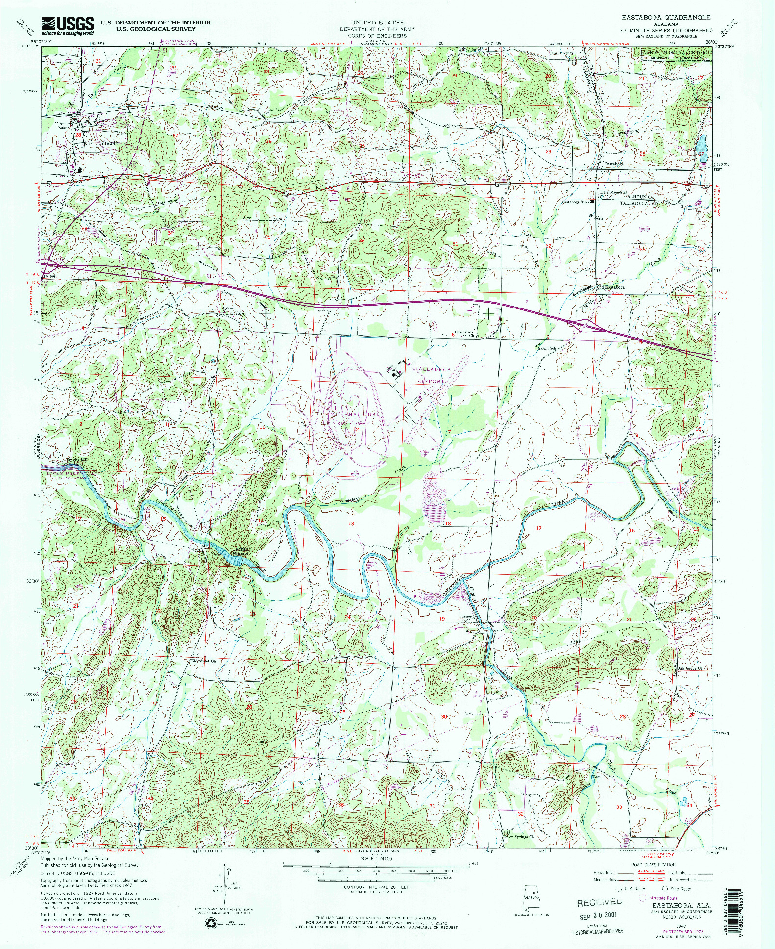 USGS 1:24000-SCALE QUADRANGLE FOR EASTABOGA, AL 1947