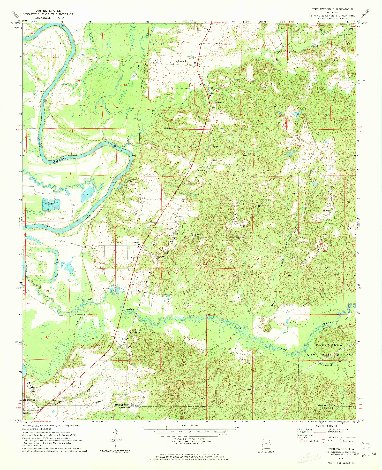 USGS 1:24000-SCALE QUADRANGLE FOR ENGLEWOOD, AL 1970