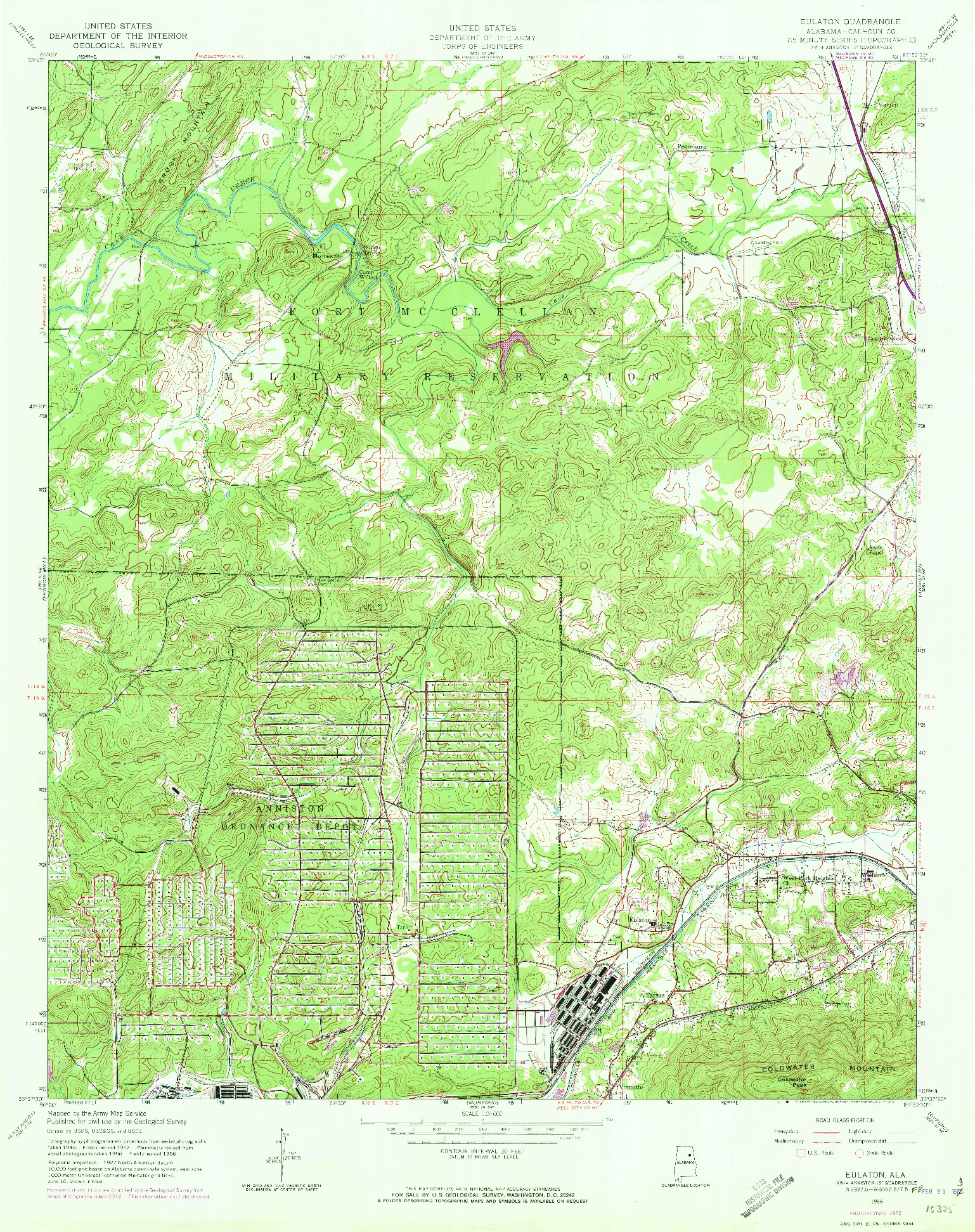 USGS 1:24000-SCALE QUADRANGLE FOR EULATON, AL 1956