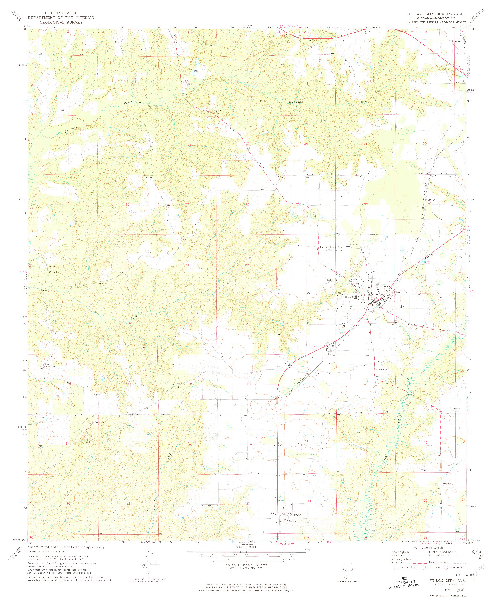 USGS 1:24000-SCALE QUADRANGLE FOR FRISCO CITY, AL 1972