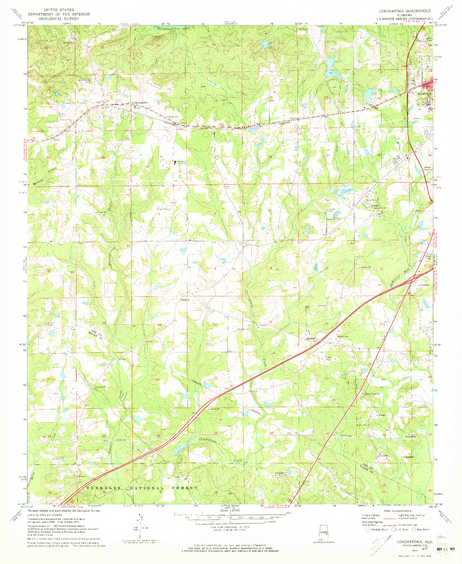 USGS 1:24000-SCALE QUADRANGLE FOR LOACHAPOKA, AL 1971