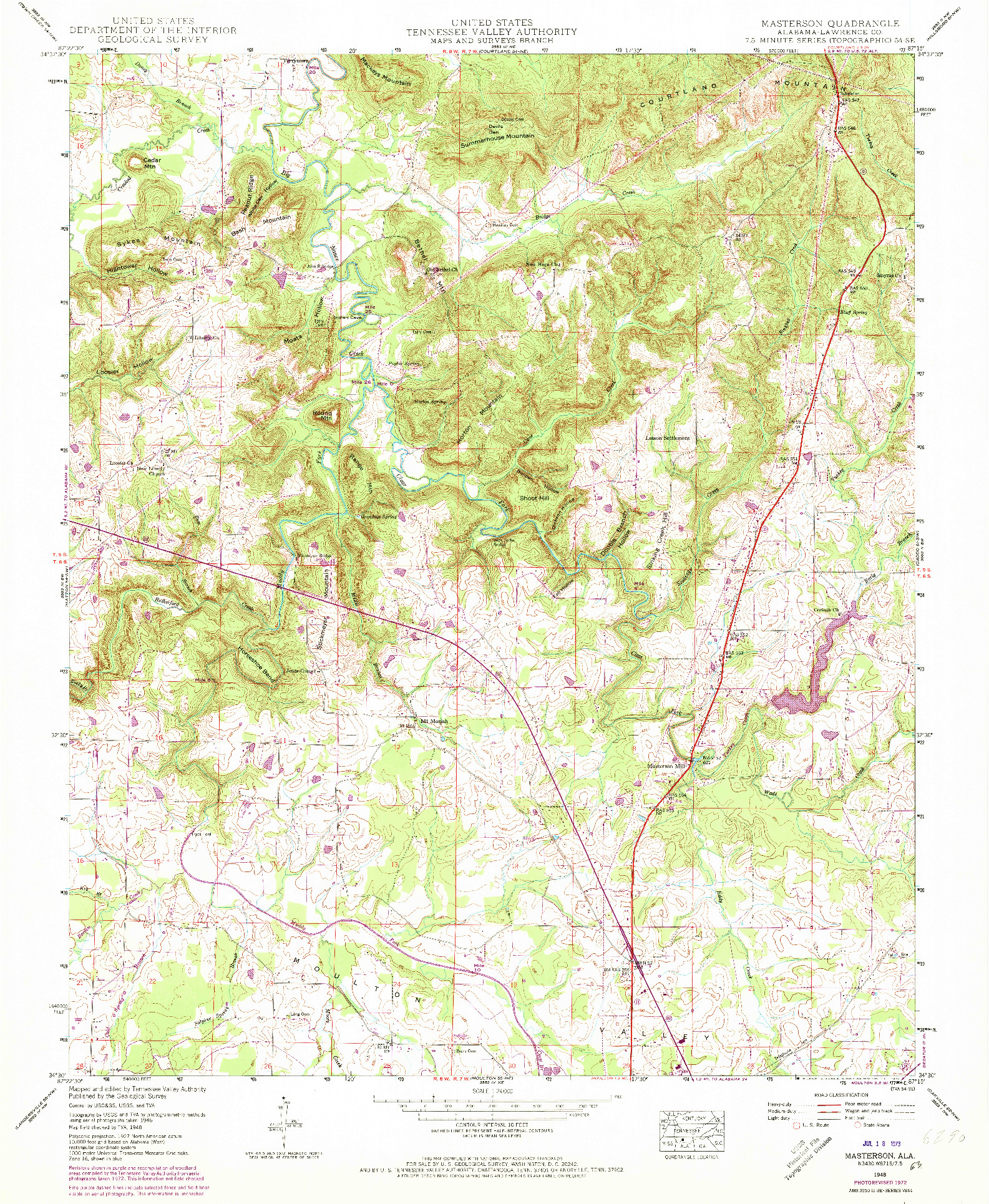 USGS 1:24000-SCALE QUADRANGLE FOR MASTERSON, AL 1948