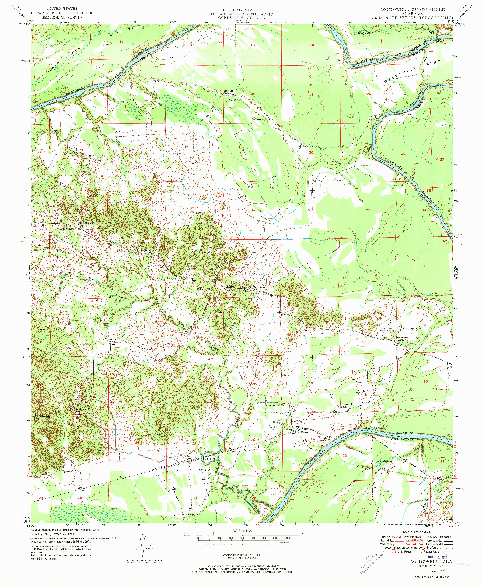 USGS 1:24000-SCALE QUADRANGLE FOR MC DOWELL, AL 1948