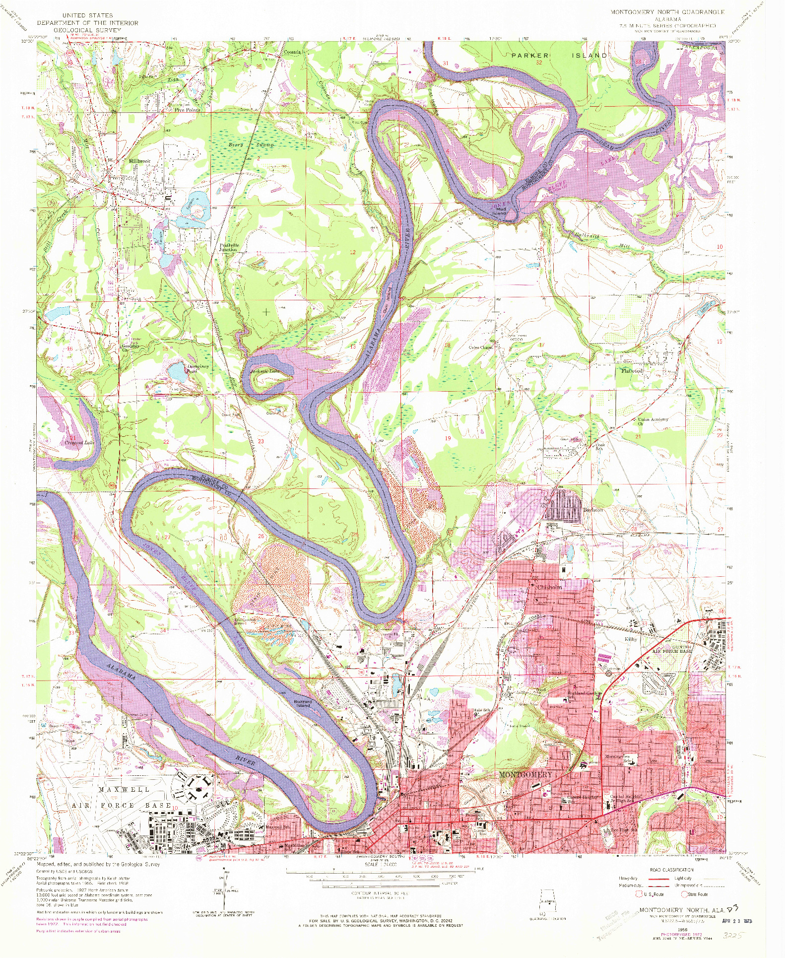 USGS 1:24000-SCALE QUADRANGLE FOR MONTGOMERY NORTH, AL 1958