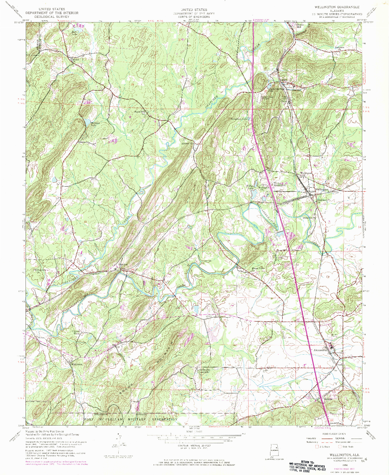 USGS 1:24000-SCALE QUADRANGLE FOR WELLINGTON, AL 1956
