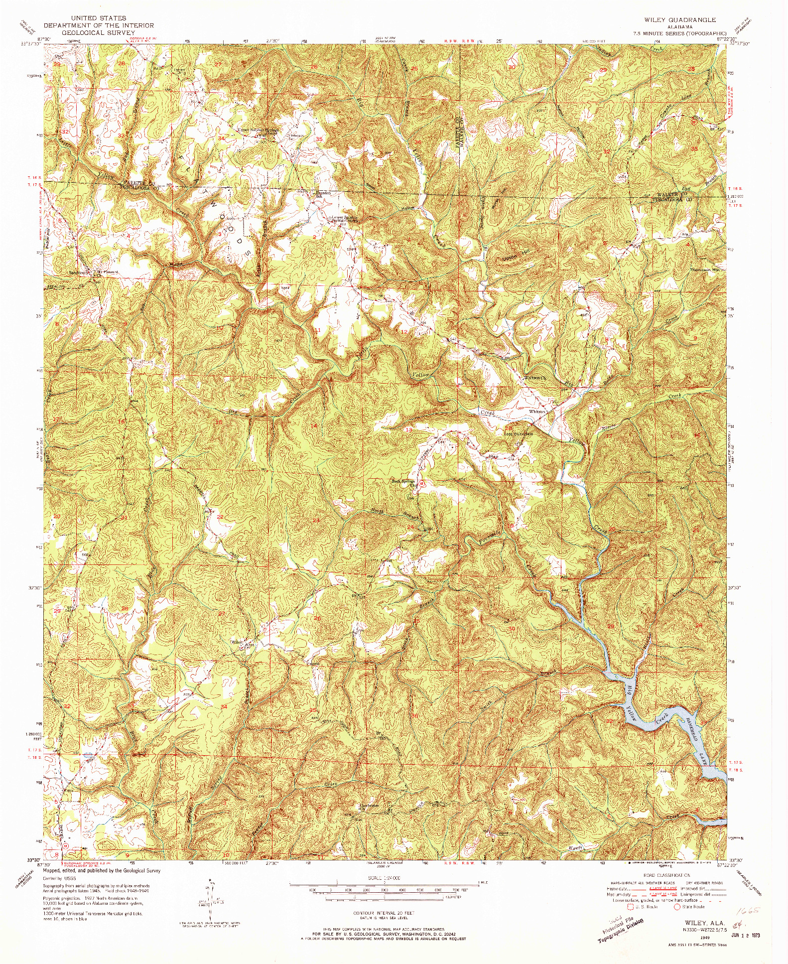 USGS 1:24000-SCALE QUADRANGLE FOR WILEY, AL 1949