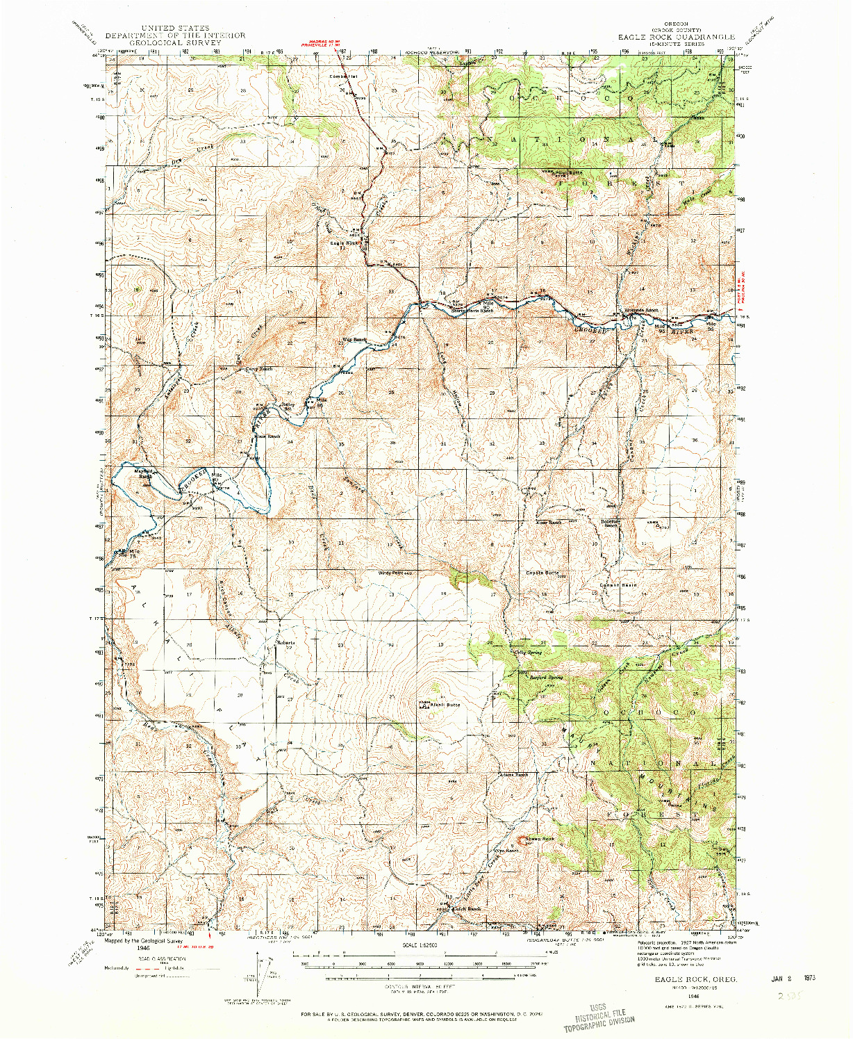 USGS 1:62500-SCALE QUADRANGLE FOR EAGLE ROCK, OR 1946