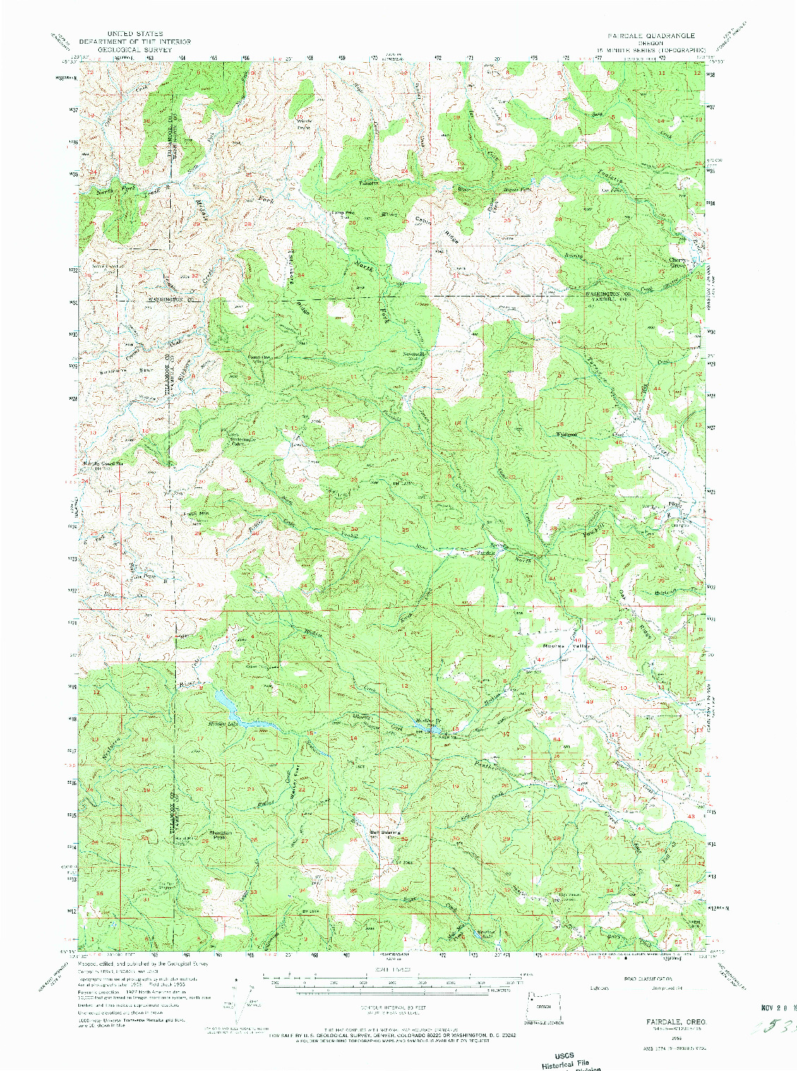 USGS 1:62500-SCALE QUADRANGLE FOR FAIRDALE, OR 1955