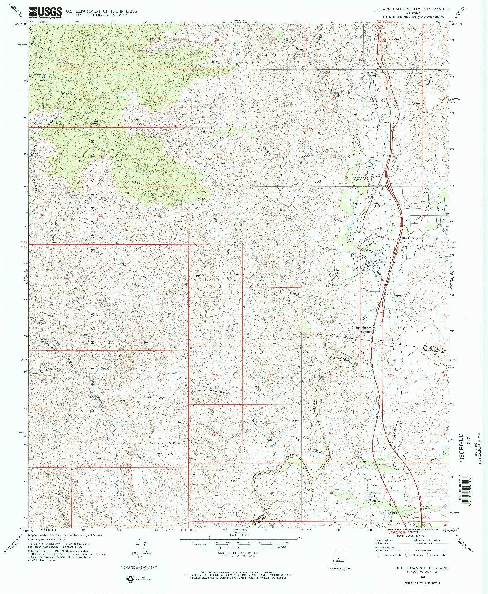 USGS 1:24000-SCALE QUADRANGLE FOR BLACK BUTTE, AZ 1969