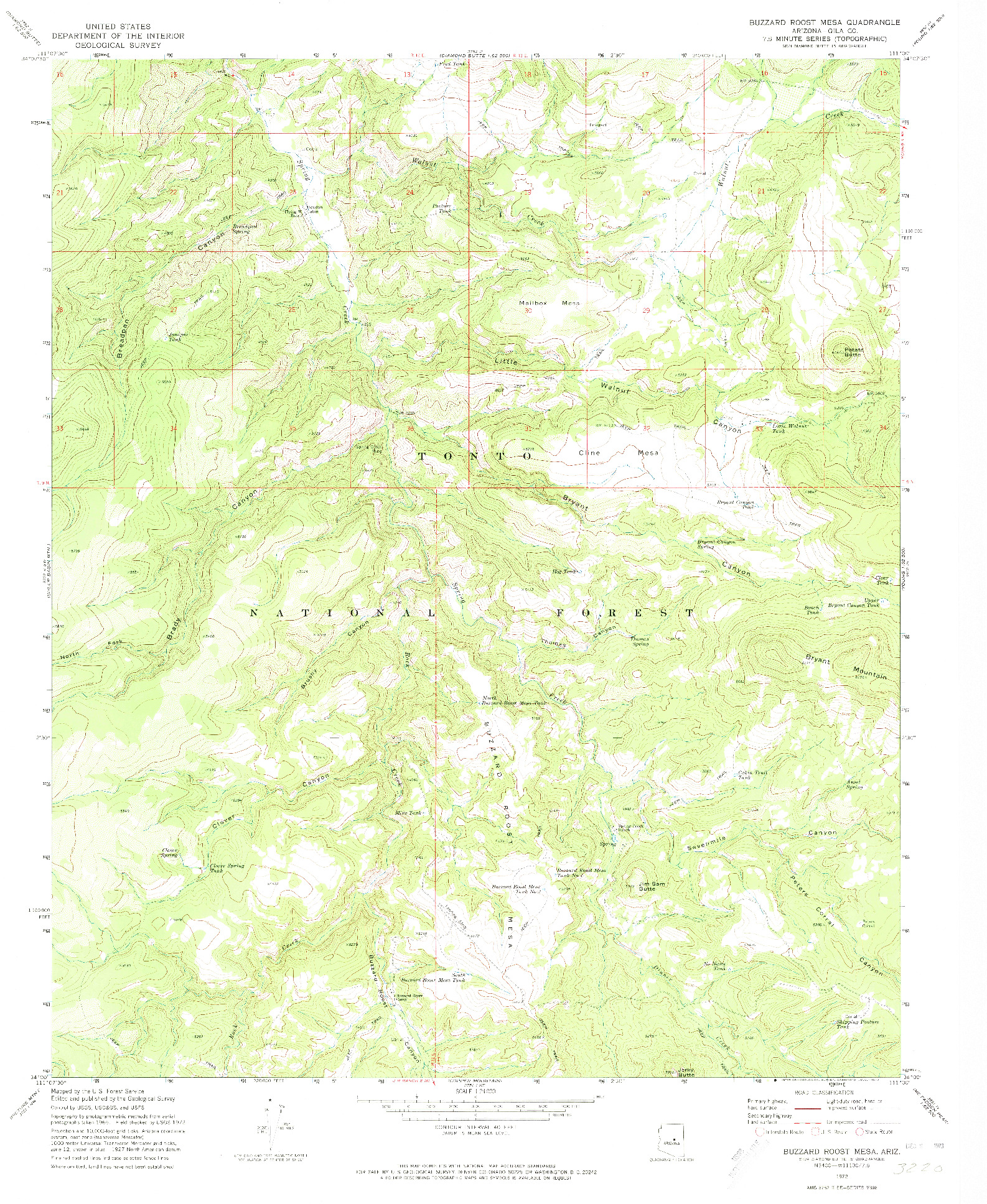 USGS 1:24000-SCALE QUADRANGLE FOR BUZZARD ROOST MESA, AZ 1972