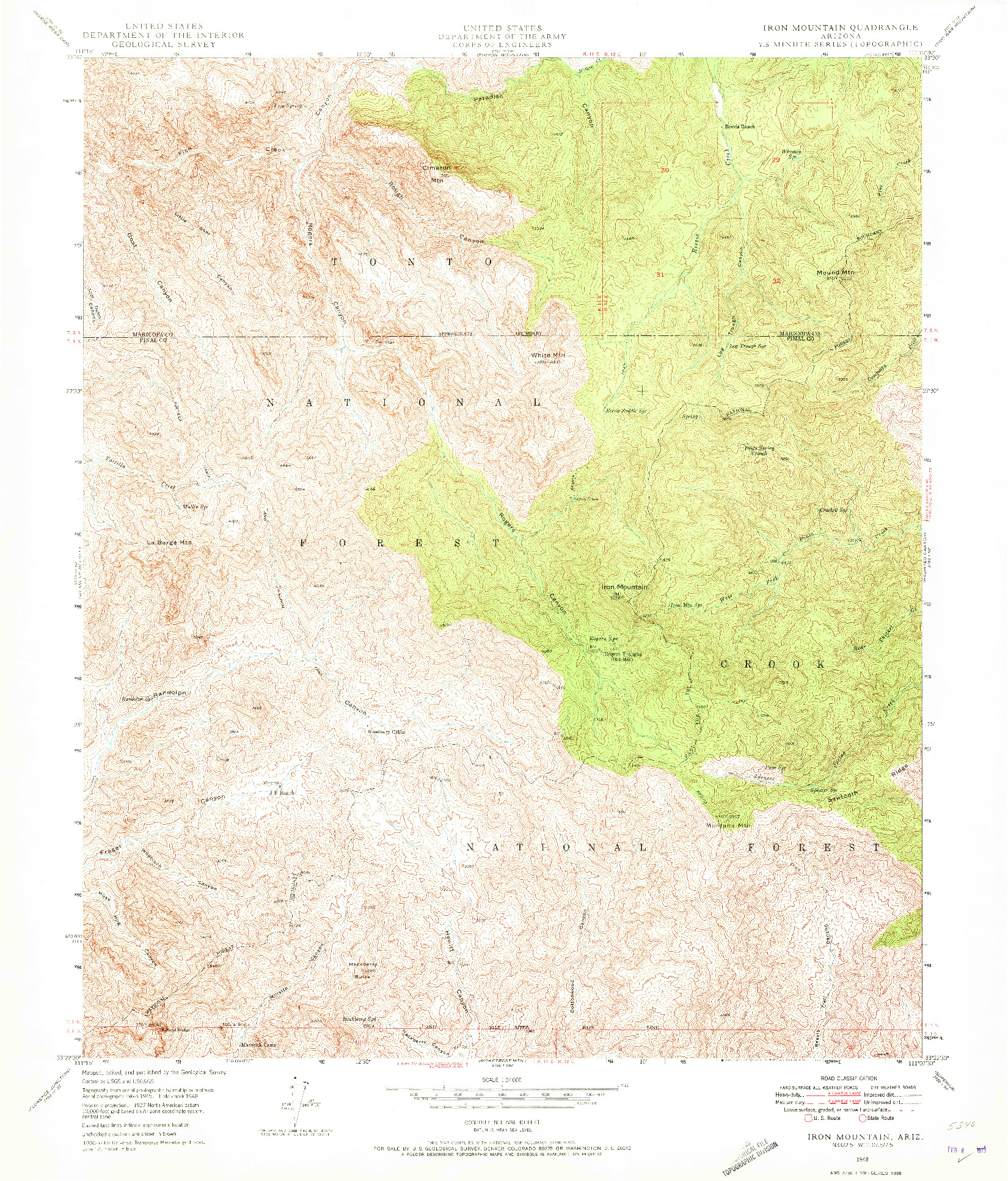 USGS 1:24000-SCALE QUADRANGLE FOR IRON MOUNTAIN, AZ 1948