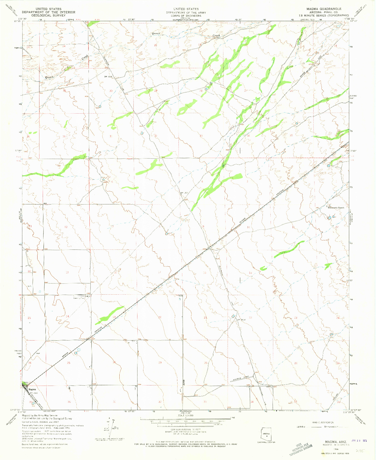USGS 1:24000-SCALE QUADRANGLE FOR MAGMA, AZ 1956