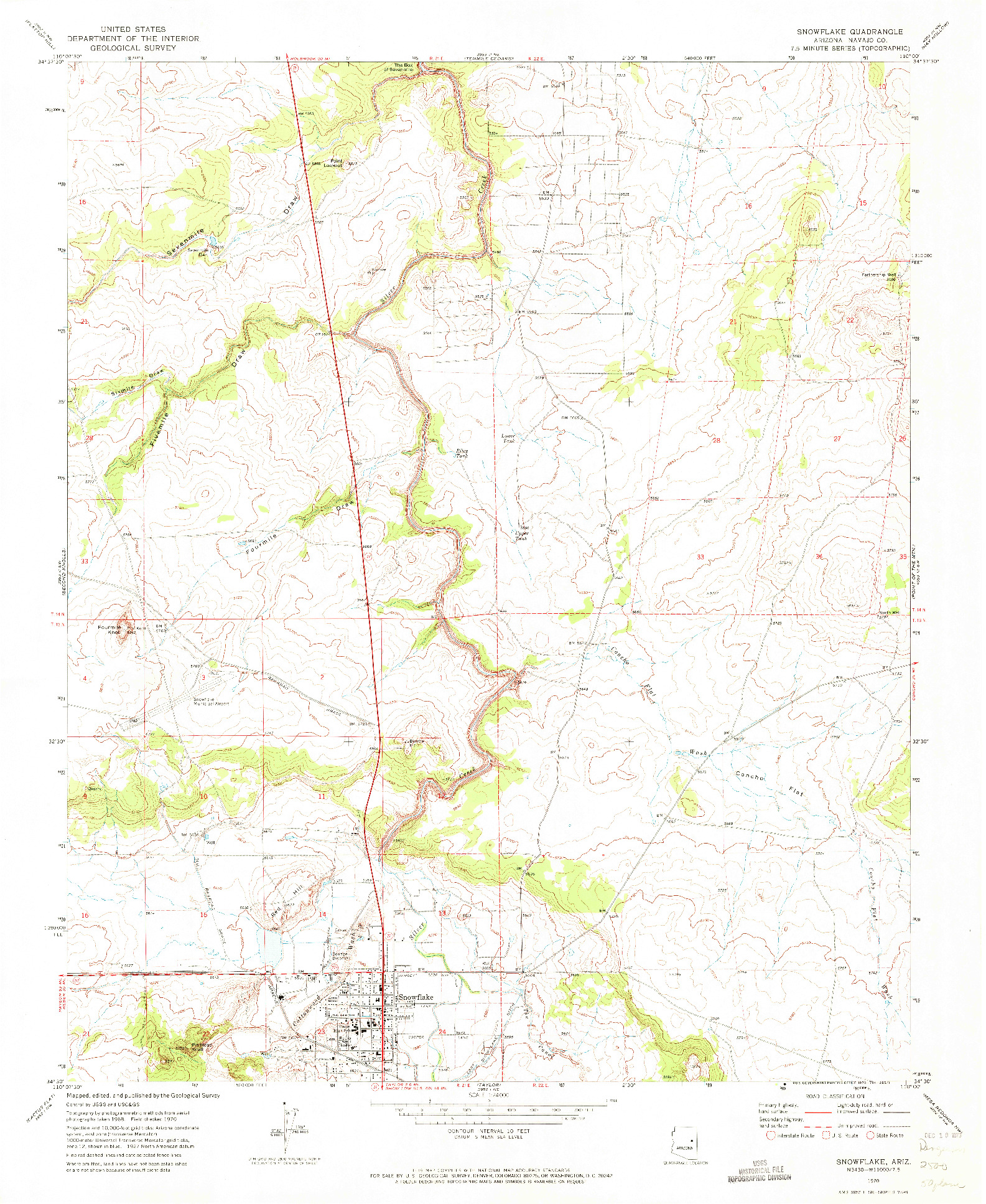 USGS 1:24000-SCALE QUADRANGLE FOR SNOWFLAKE, AZ 1970