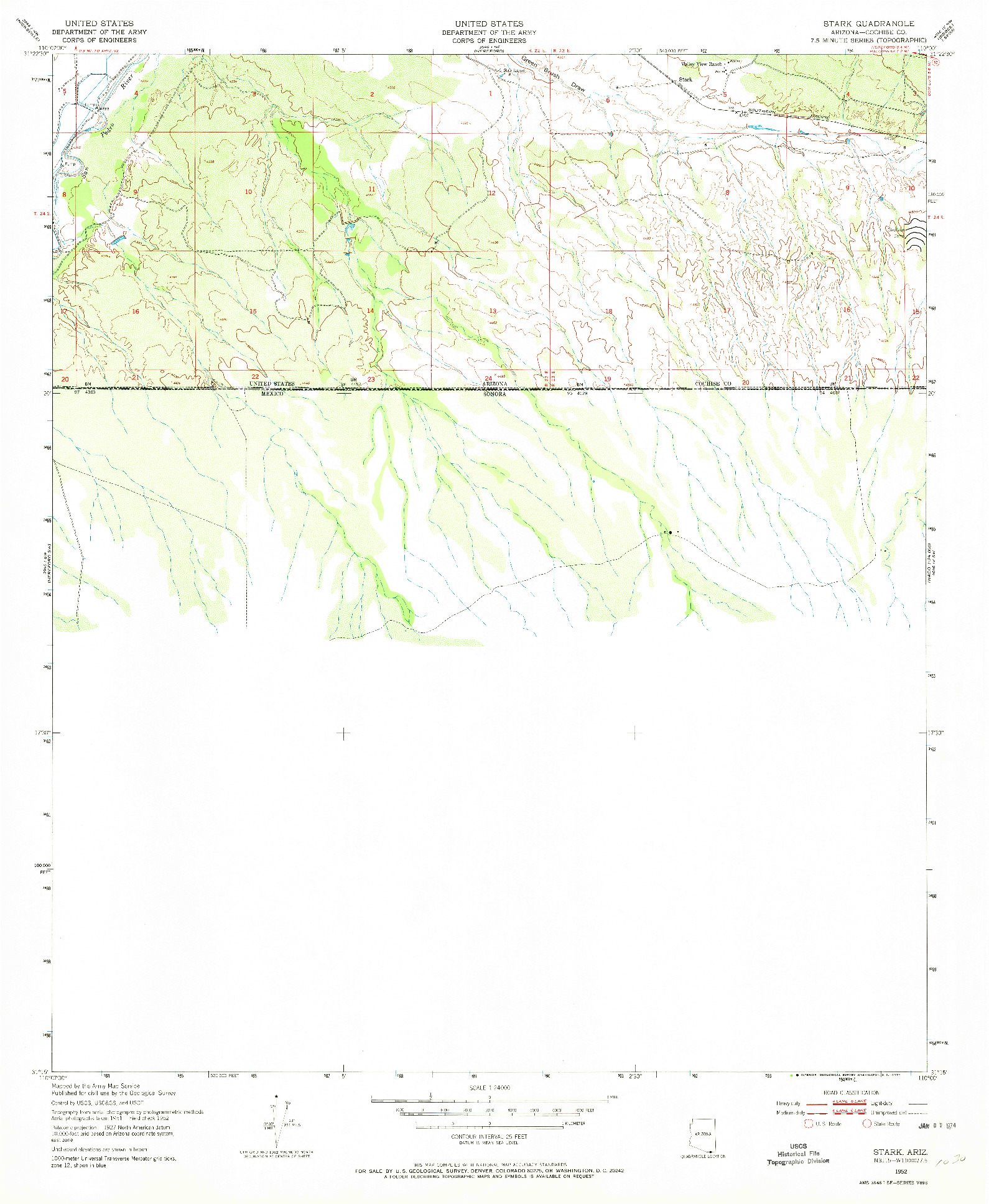 USGS 1:24000-SCALE QUADRANGLE FOR STARK, AZ 1952
