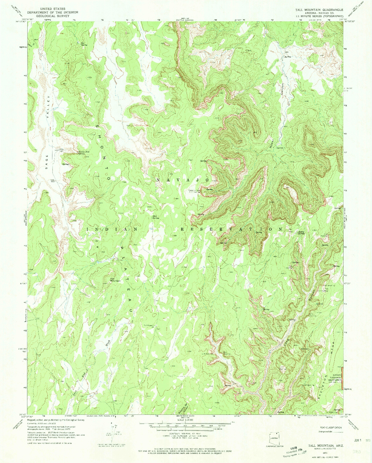 USGS 1:24000-SCALE QUADRANGLE FOR TALL MOUNTAIN, AZ 1970