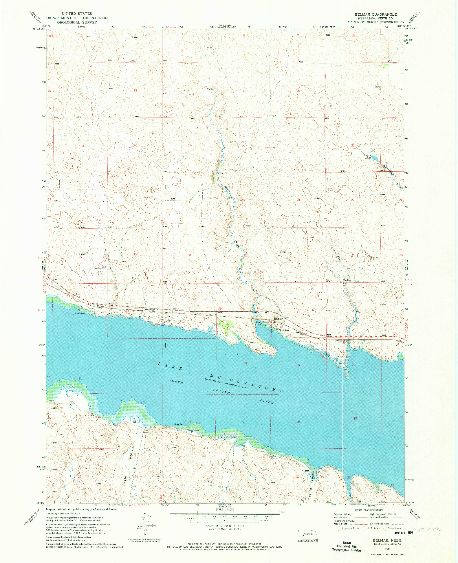 USGS 1:24000-SCALE QUADRANGLE FOR BELMAR, NE 1971