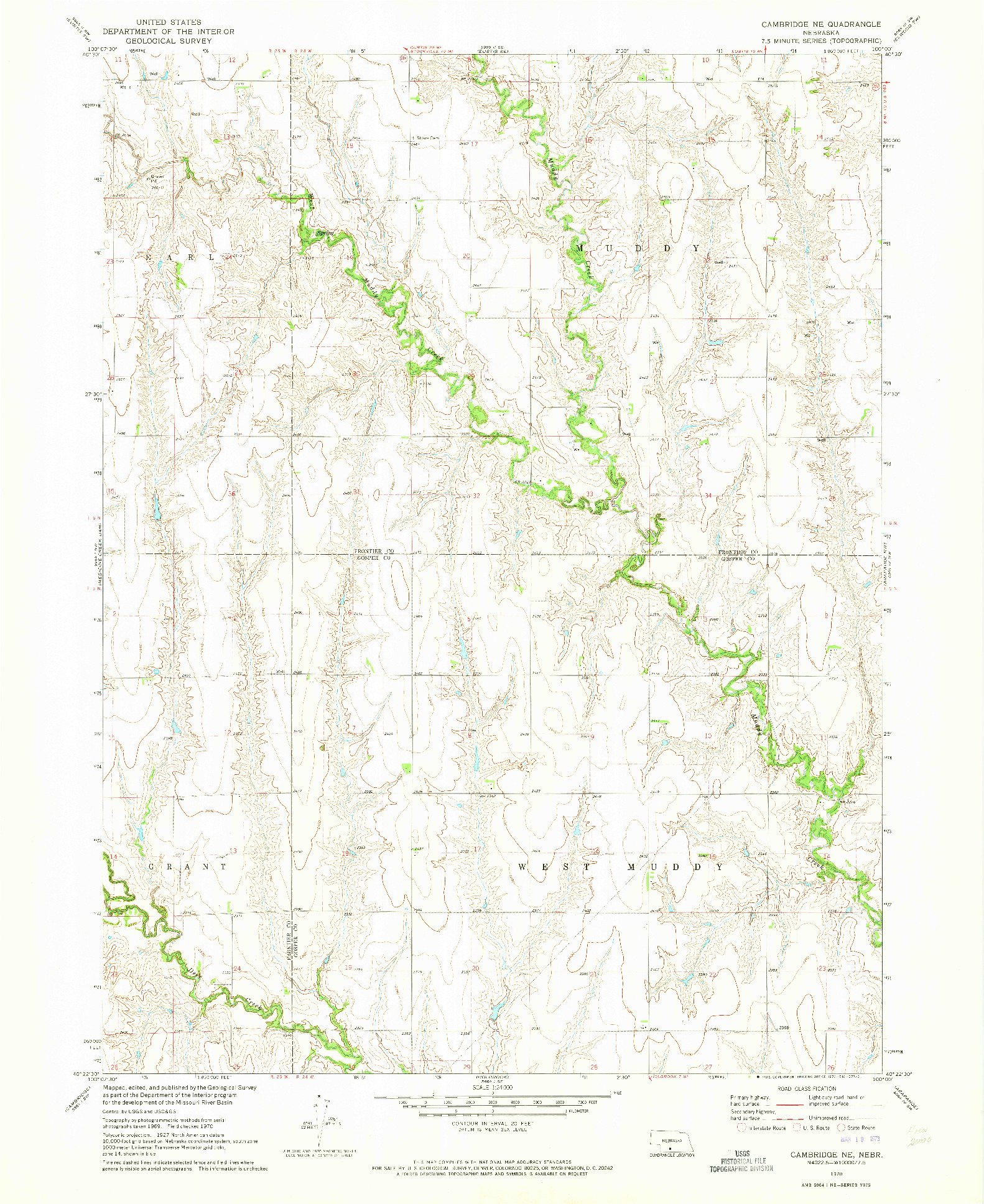 USGS 1:24000-SCALE QUADRANGLE FOR CAMBRIDGE NE, NE 1970