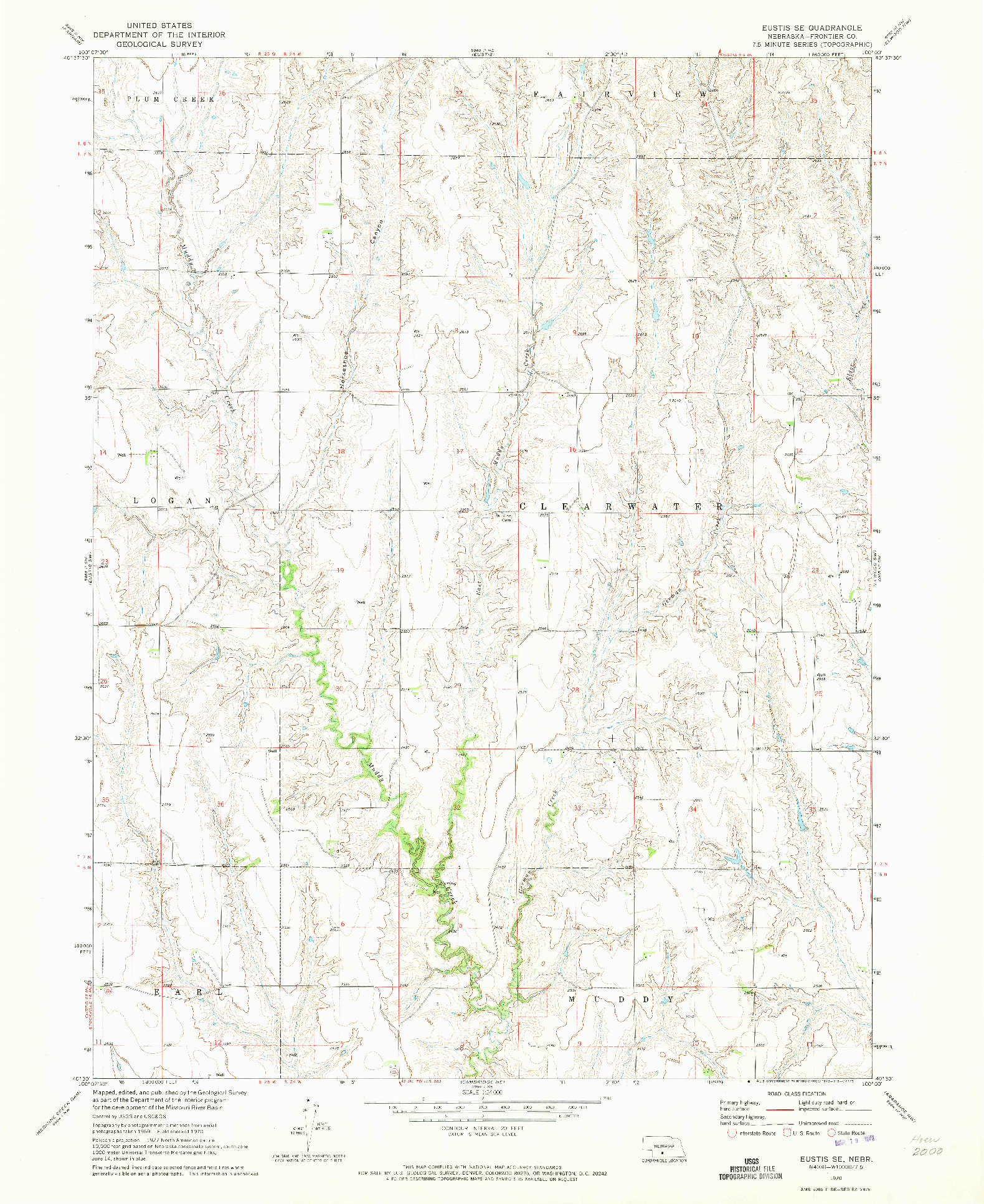 USGS 1:24000-SCALE QUADRANGLE FOR EUSTIS SE, NE 1970