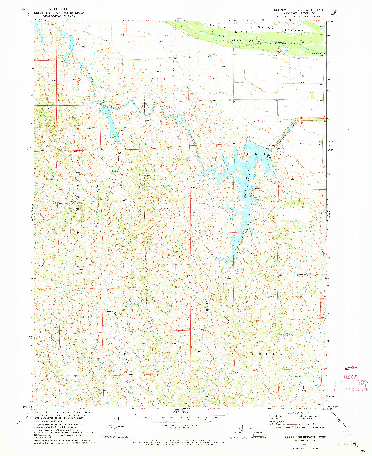 USGS 1:24000-SCALE QUADRANGLE FOR JEFFREY RESERVOIR, NE 1970
