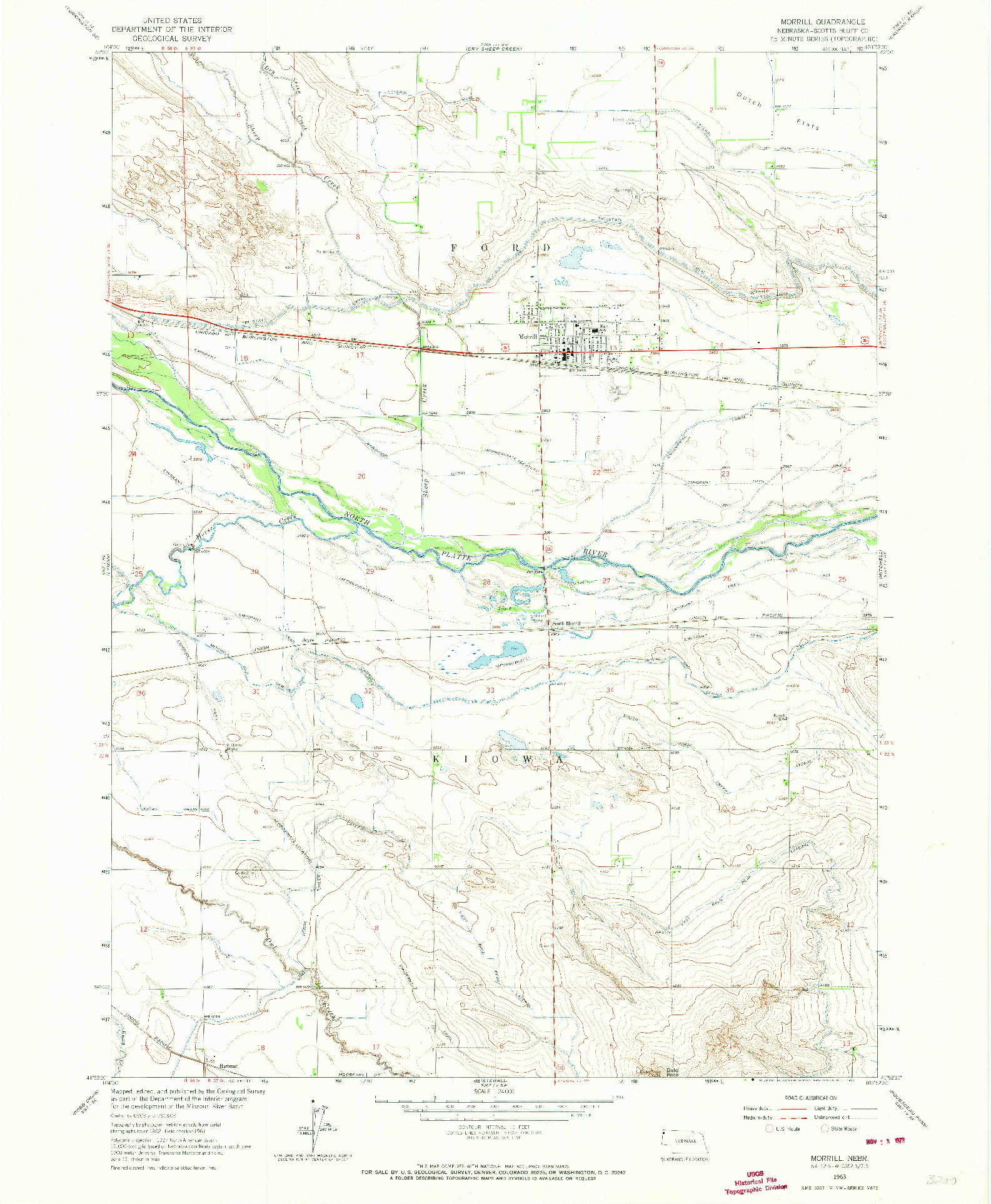 USGS 1:24000-SCALE QUADRANGLE FOR MORRILL, NE 1963