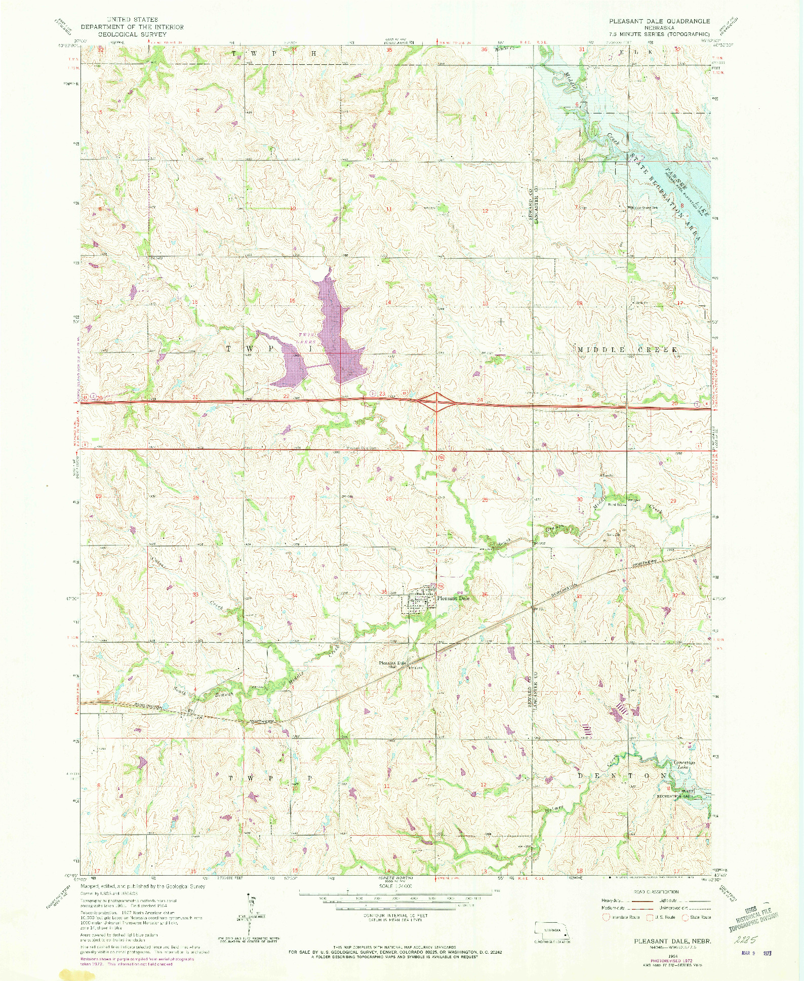 USGS 1:24000-SCALE QUADRANGLE FOR PLEASANT DALE, NE 1964