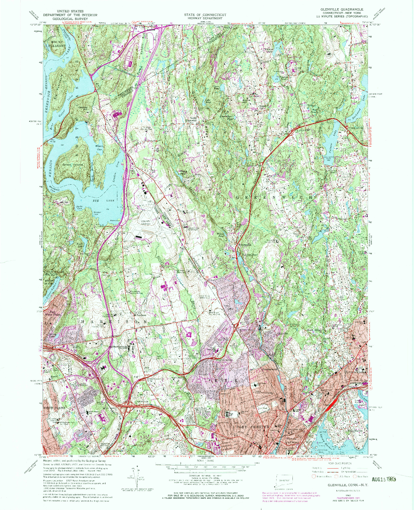 USGS 1:24000-SCALE QUADRANGLE FOR GLENVILLE, CT 1960