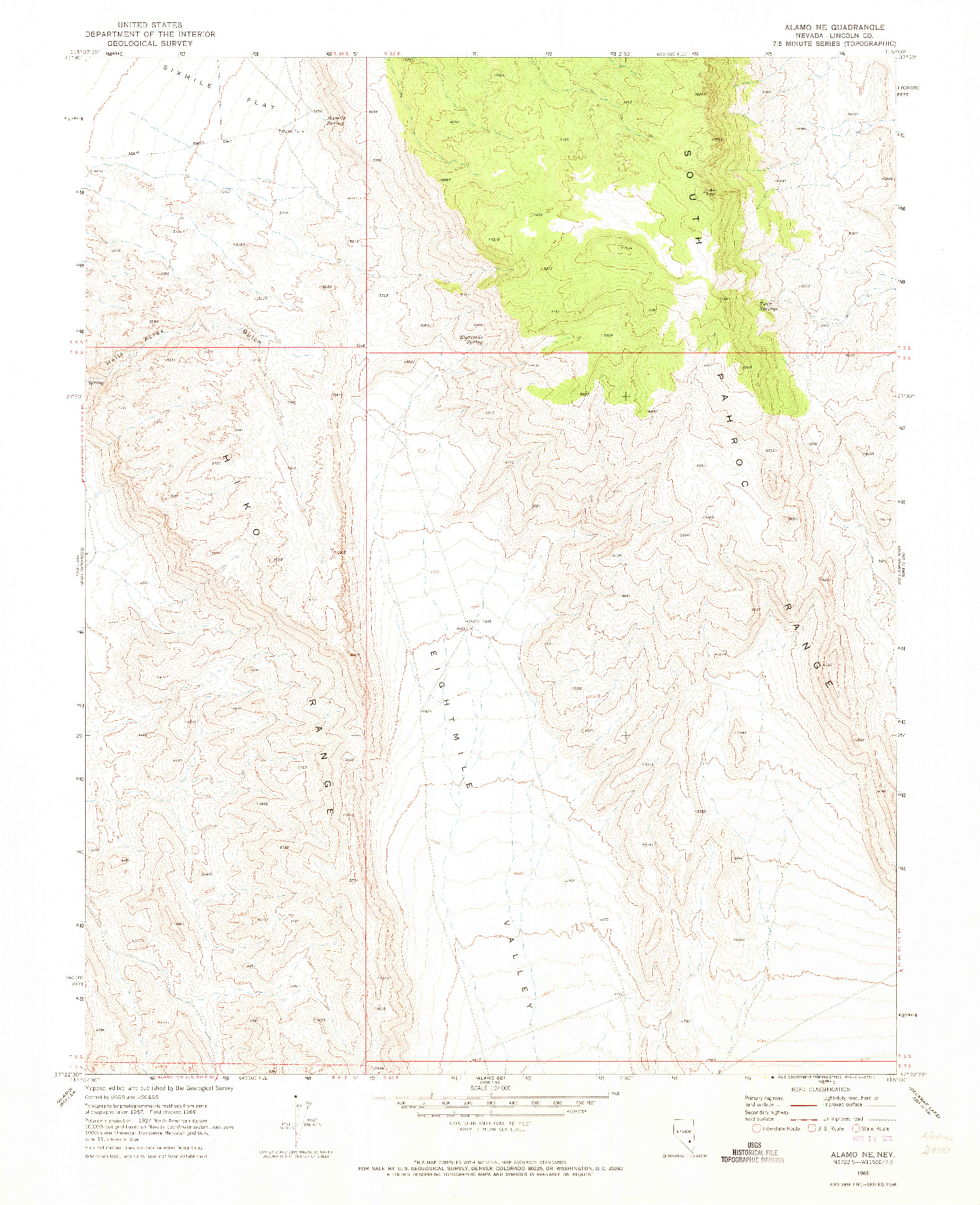 USGS 1:24000-SCALE QUADRANGLE FOR ALAMO NE, NV 1969