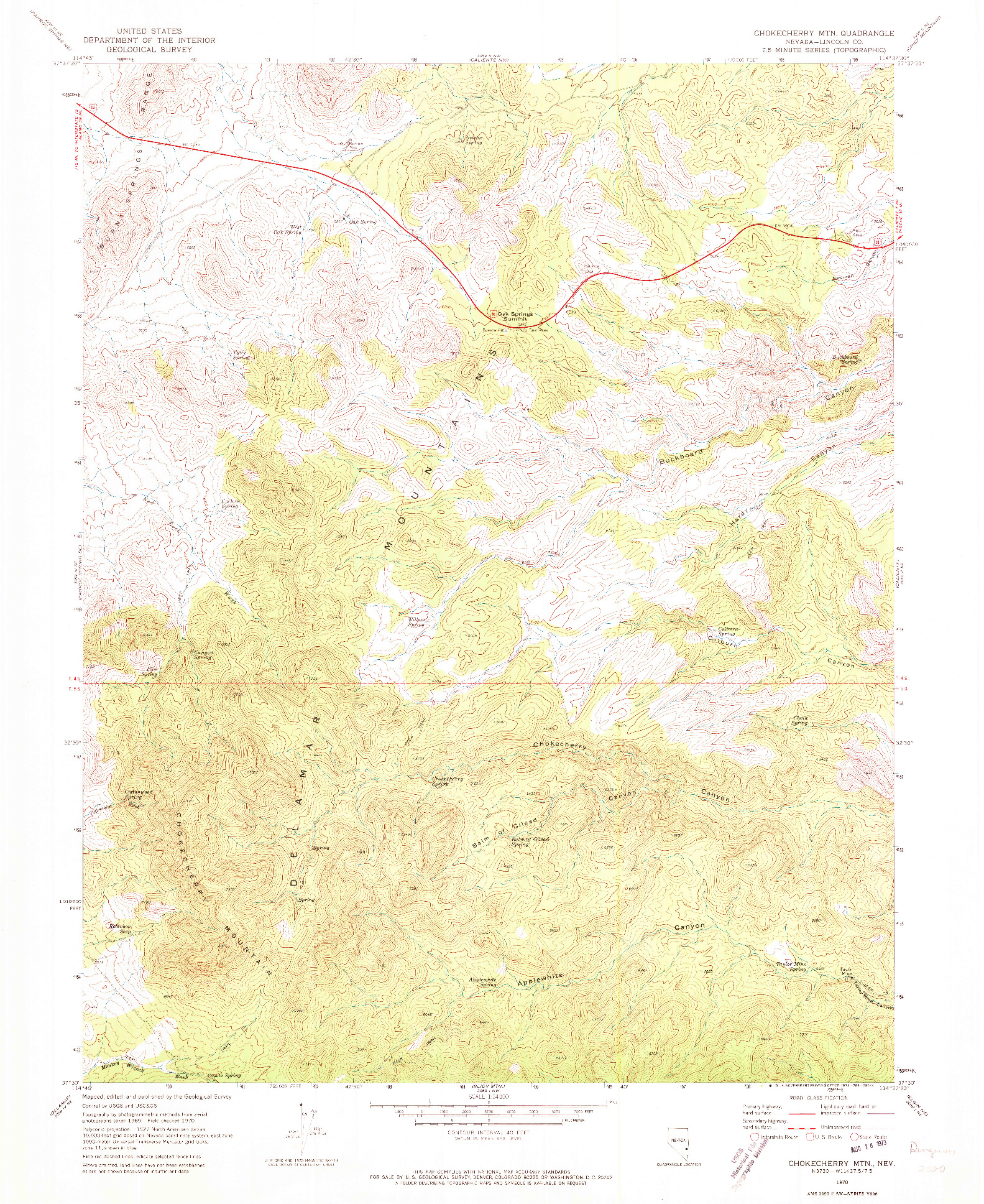 USGS 1:24000-SCALE QUADRANGLE FOR CHOKECHERRY MTN., NV 1970