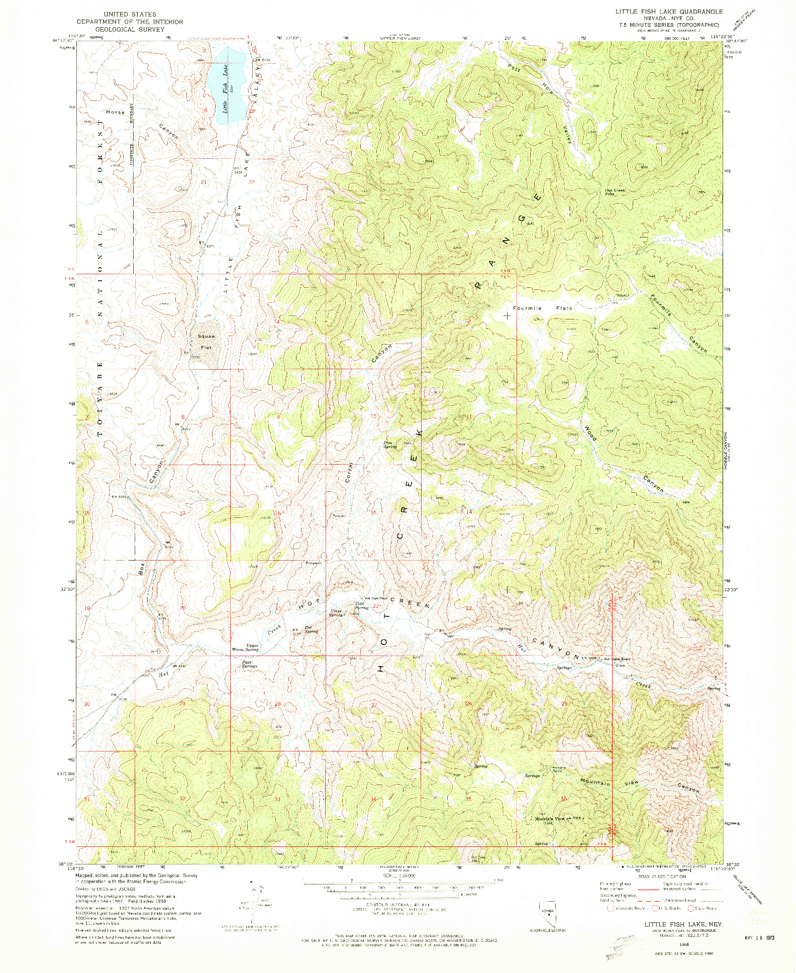 USGS 1:24000-SCALE QUADRANGLE FOR LITTLE FISH LAKE, NV 1968