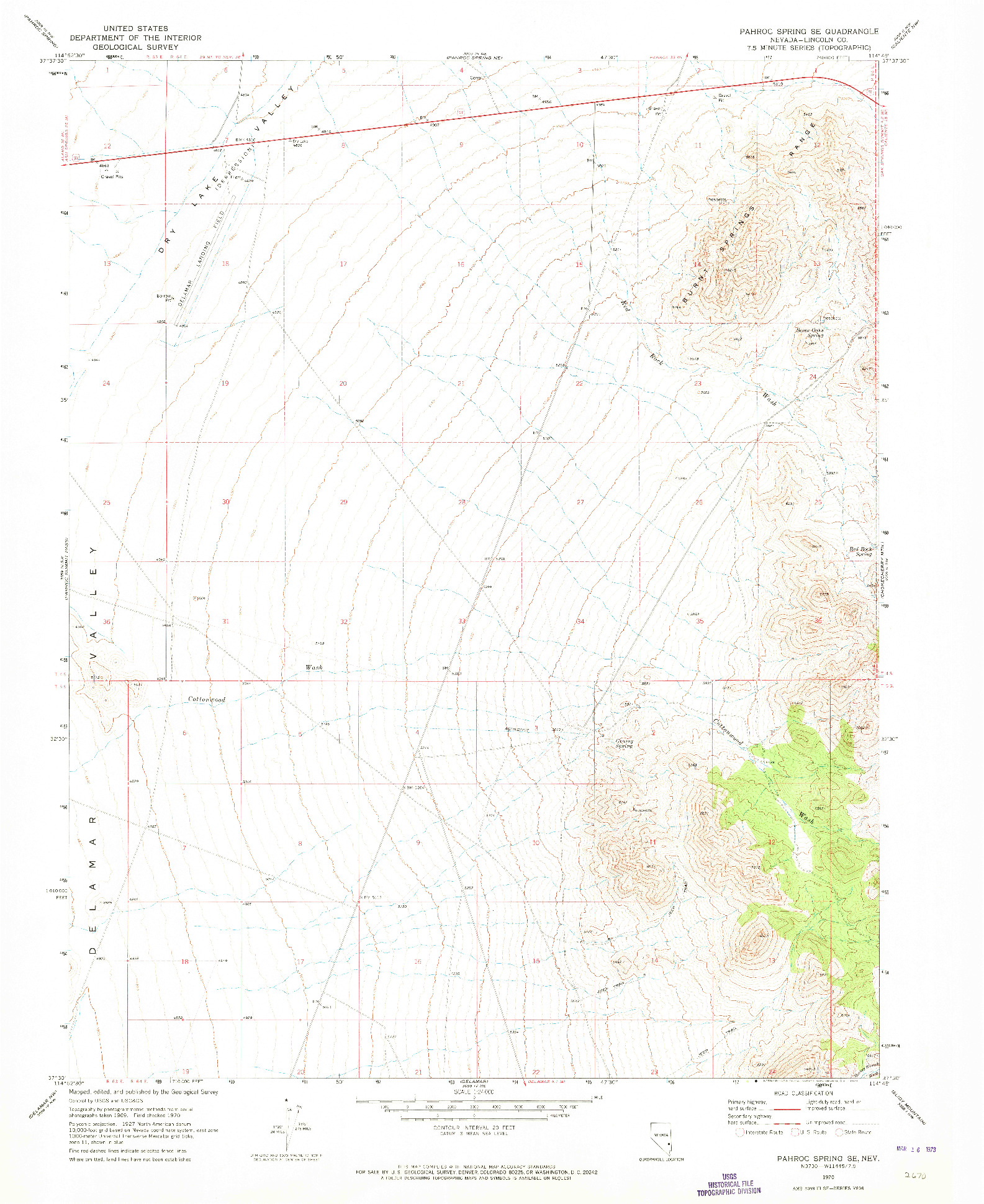 USGS 1:24000-SCALE QUADRANGLE FOR PAHROC SPRING SE, NV 1970