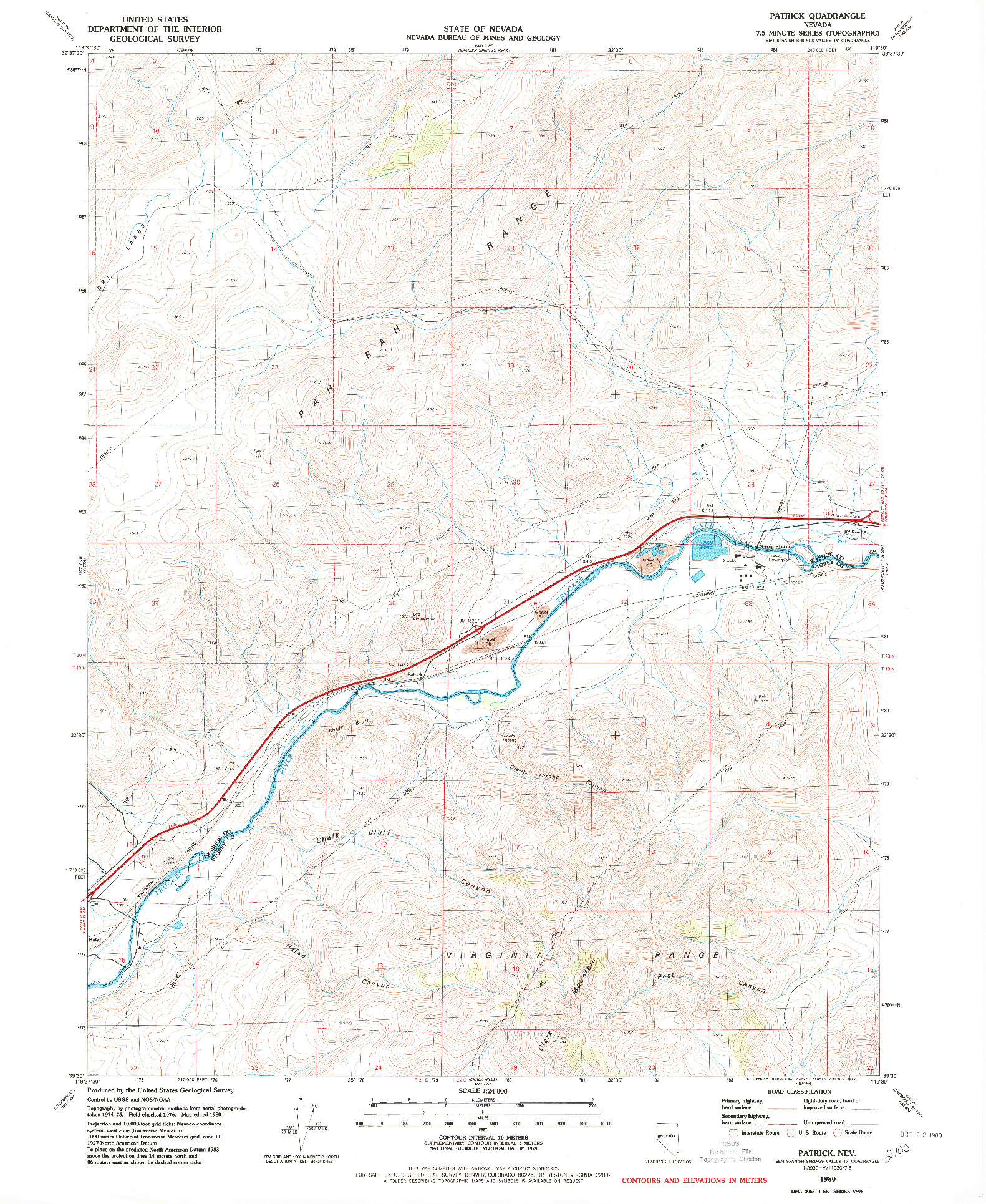 USGS 1:24000-SCALE QUADRANGLE FOR PATRICK, NV 1970