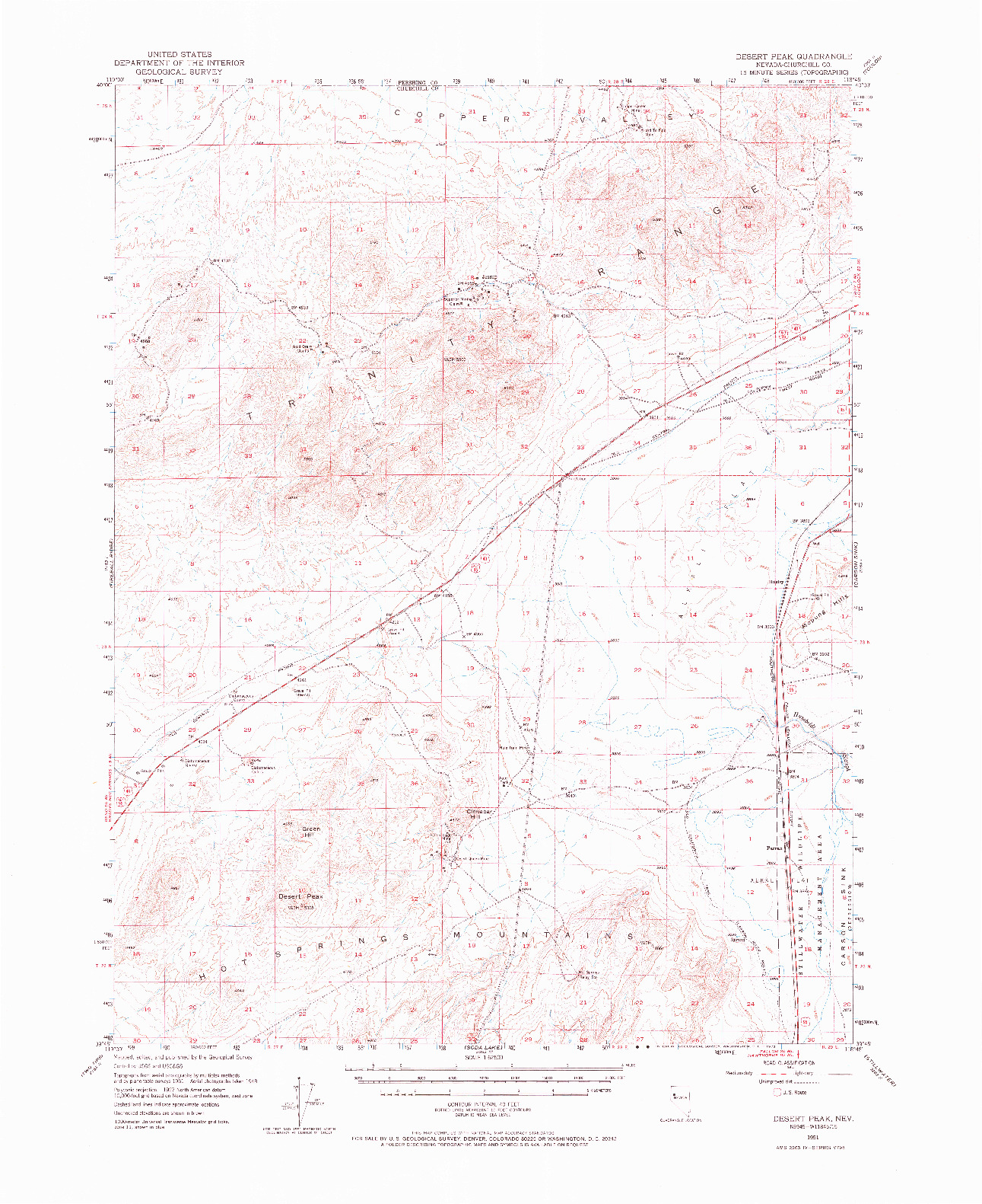 USGS 1:62500-SCALE QUADRANGLE FOR DESERT PEAK, NV 1951