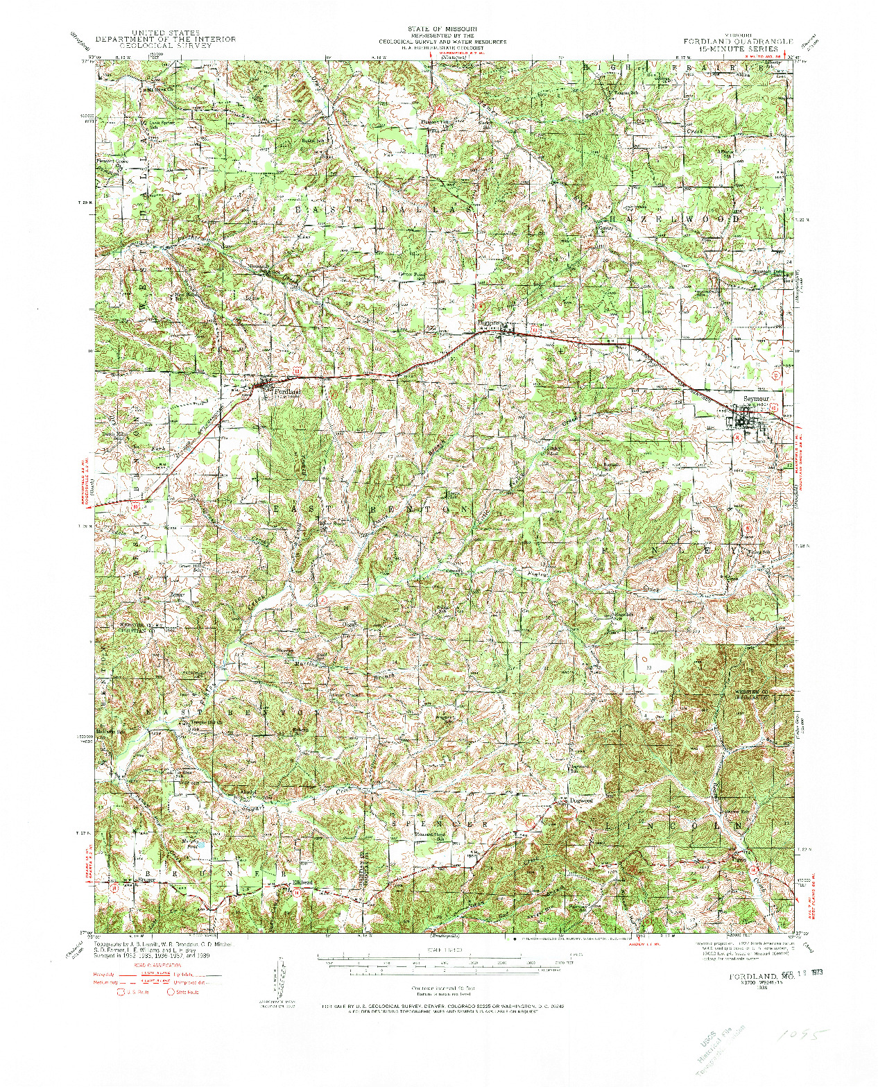 USGS 1:62500-SCALE QUADRANGLE FOR FORDLAND, MO 1939