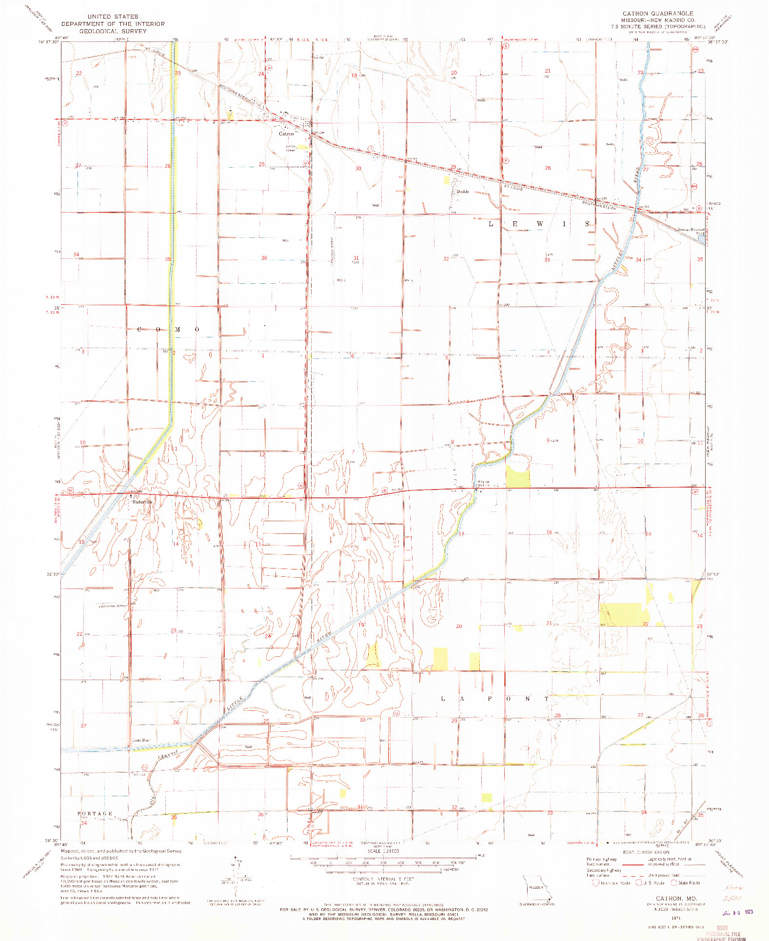 USGS 1:24000-SCALE QUADRANGLE FOR CATRON, MO 1971