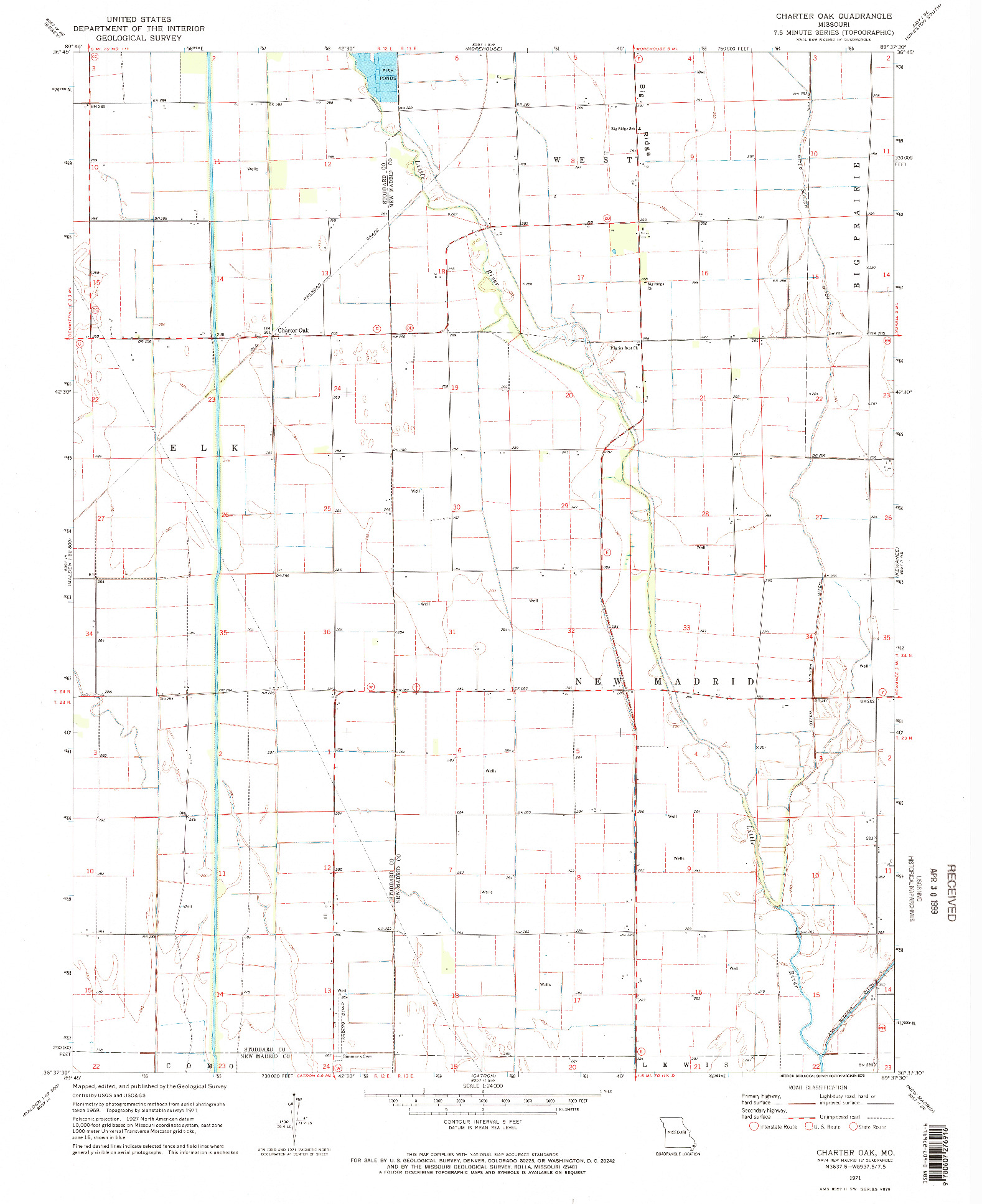 USGS 1:24000-SCALE QUADRANGLE FOR CHARTER OAK, MO 1971