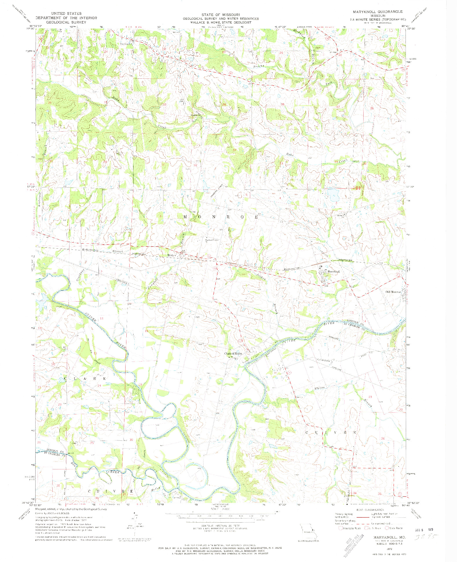 USGS 1:24000-SCALE QUADRANGLE FOR MARYKNOLL, MO 1972