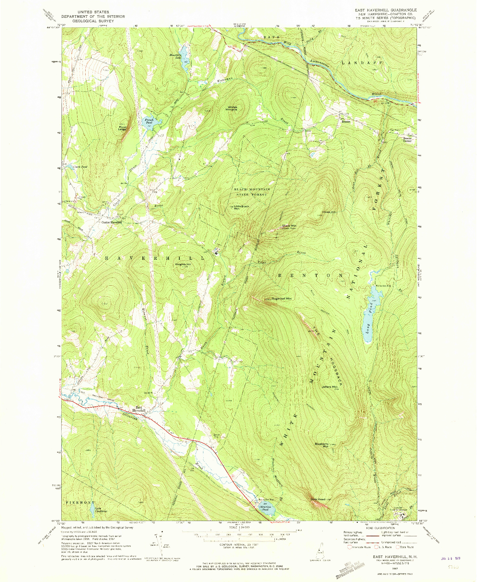 USGS 1:24000-SCALE QUADRANGLE FOR EAST HAVERHILL, NH 1967