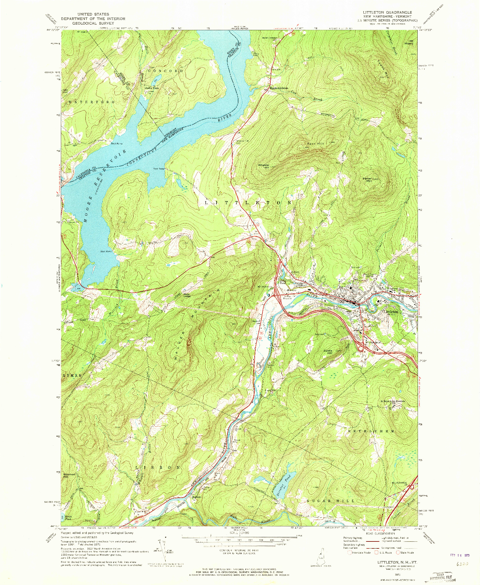 USGS 1:24000-SCALE QUADRANGLE FOR LITTLETON, NH 1971
