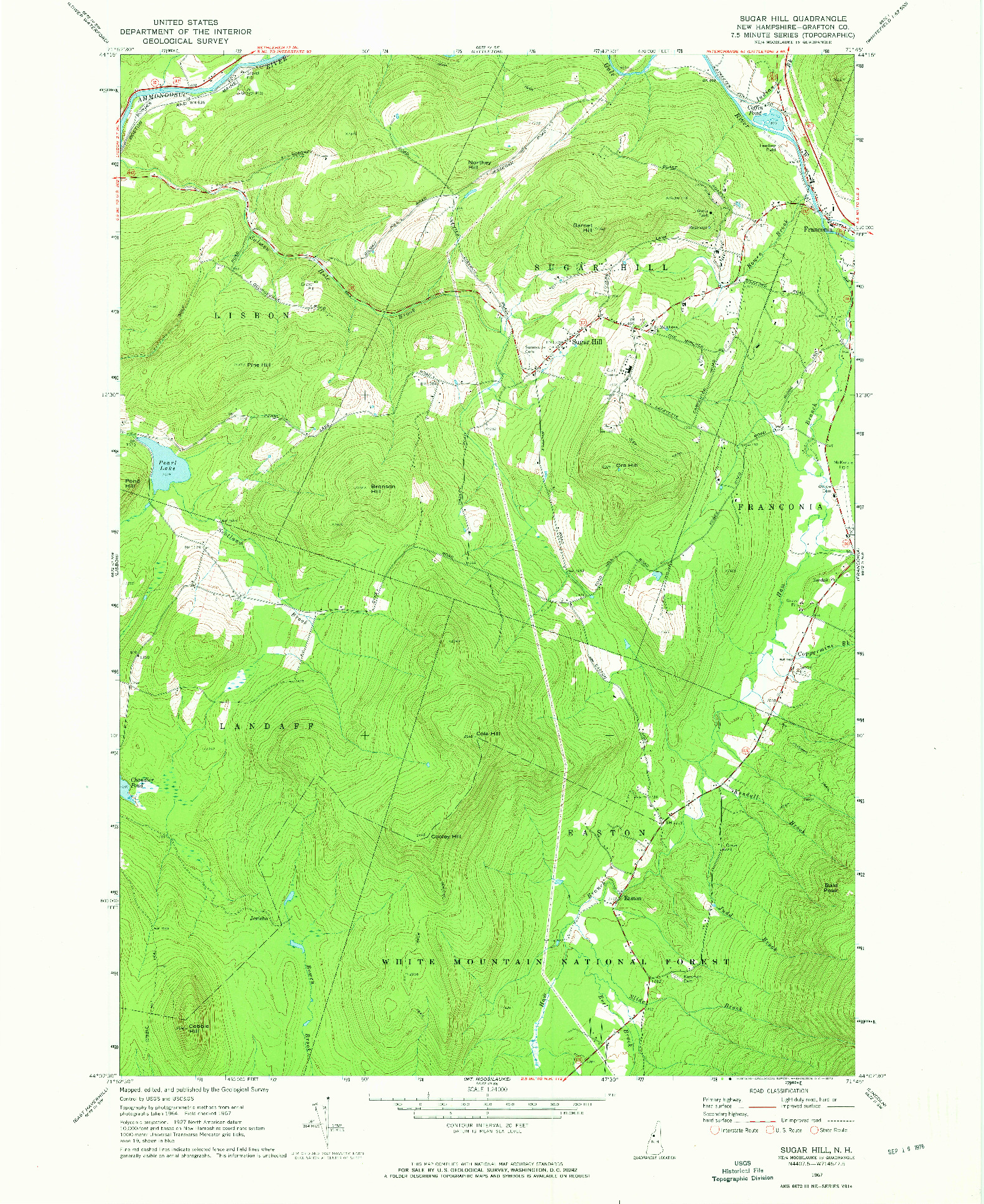 USGS 1:24000-SCALE QUADRANGLE FOR SUGAR HILL, NH 1967