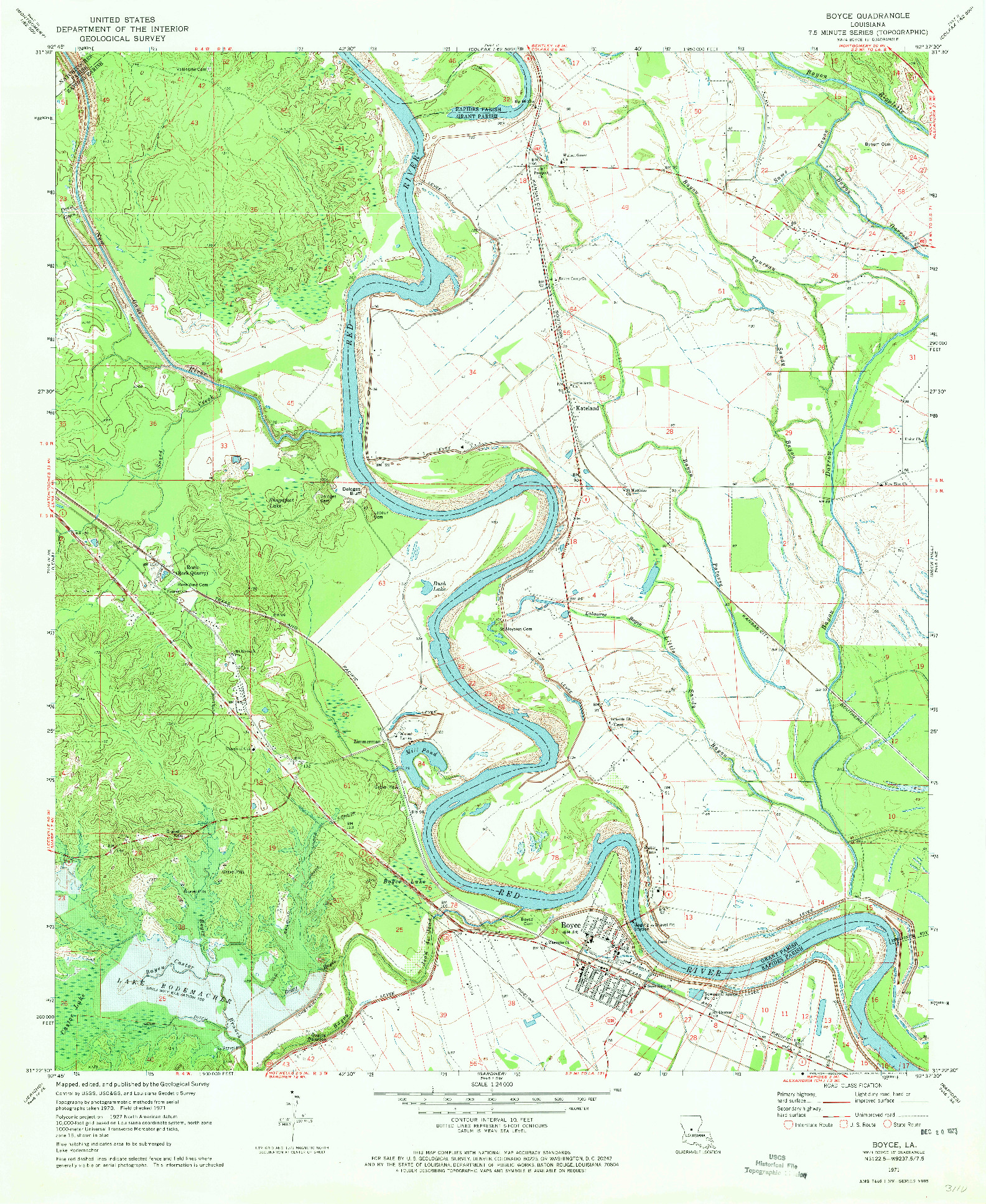 USGS 1:24000-SCALE QUADRANGLE FOR BOYCE, LA 1971